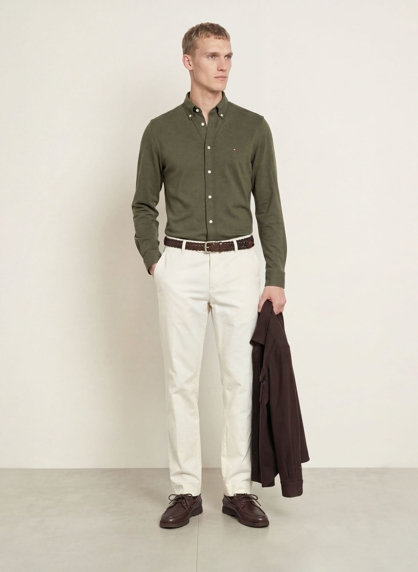 TOMMY HILFIGER Piqué-Hemd Slim Ft: DUNKELGRÜN