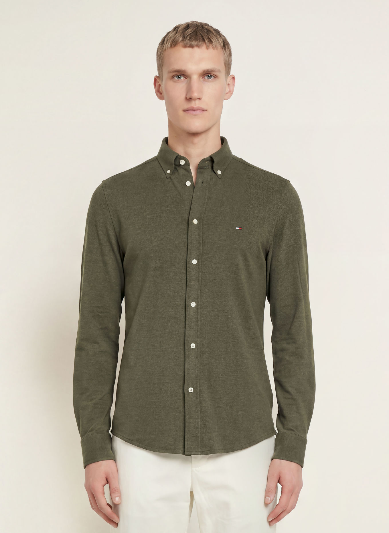 TOMMY HILFIGER Piqué-Hemd Slim Ft: DUNKELGRÜN