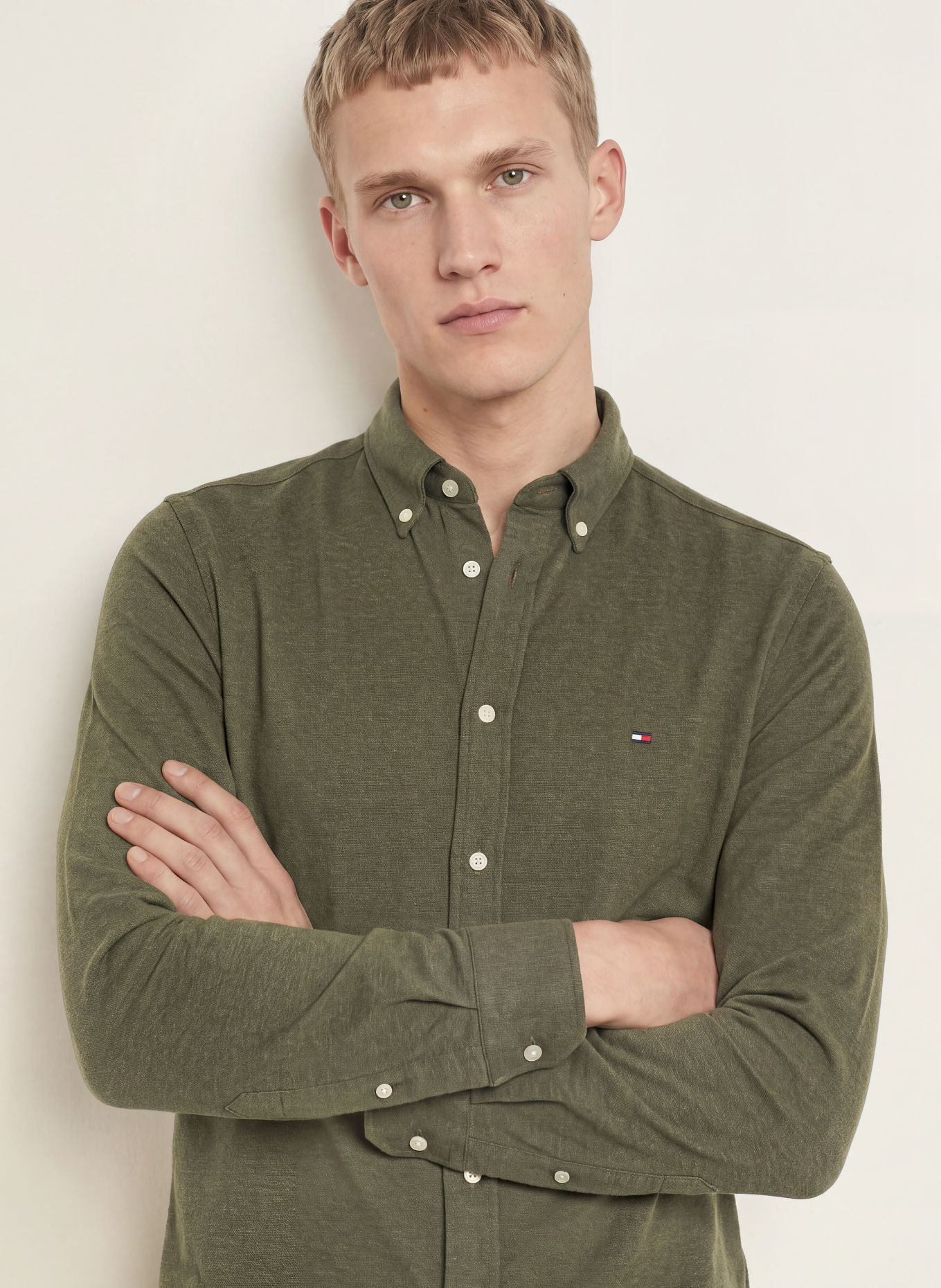 TOMMY HILFIGER Piqué-Hemd Slim Ft: DUNKELGRÜN