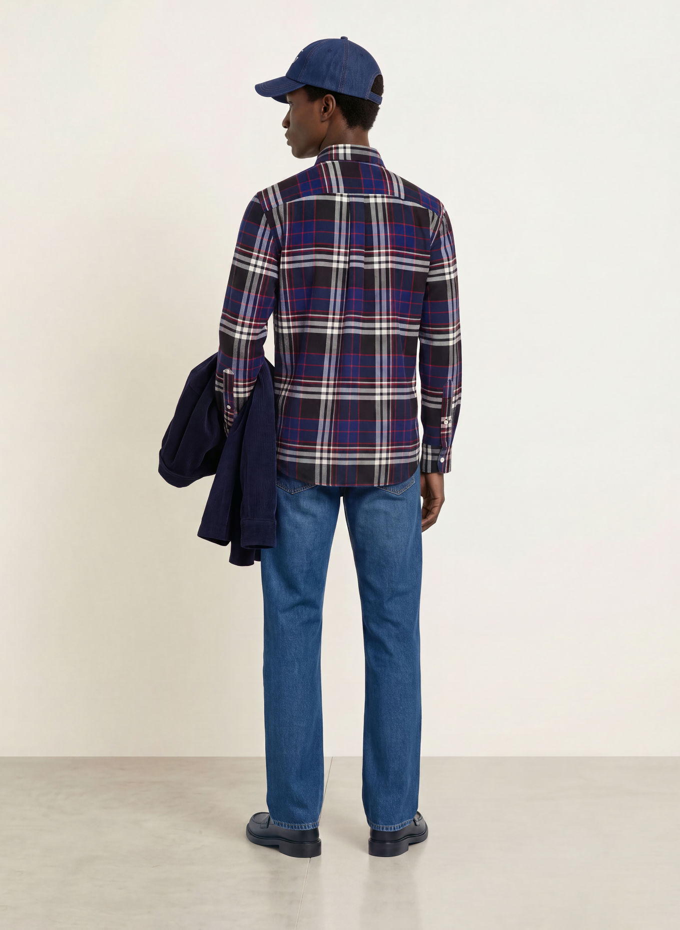 TOMMY HILFIGER Flanellhemd Regular Fit: BLAU / DUNKELROT / WEISS