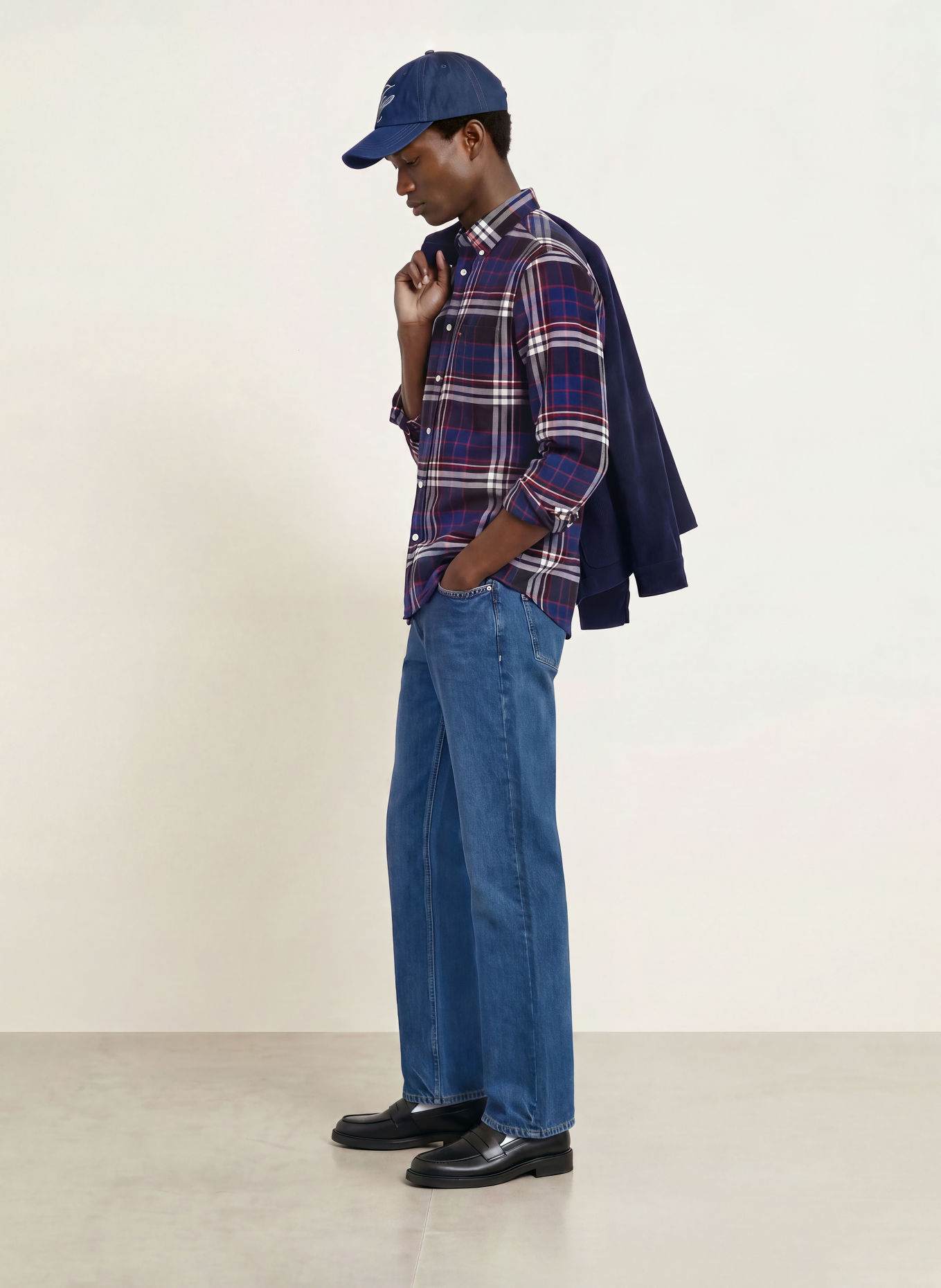 TOMMY HILFIGER Flanellhemd Regular Fit: BLAU / DUNKELROT / WEISS