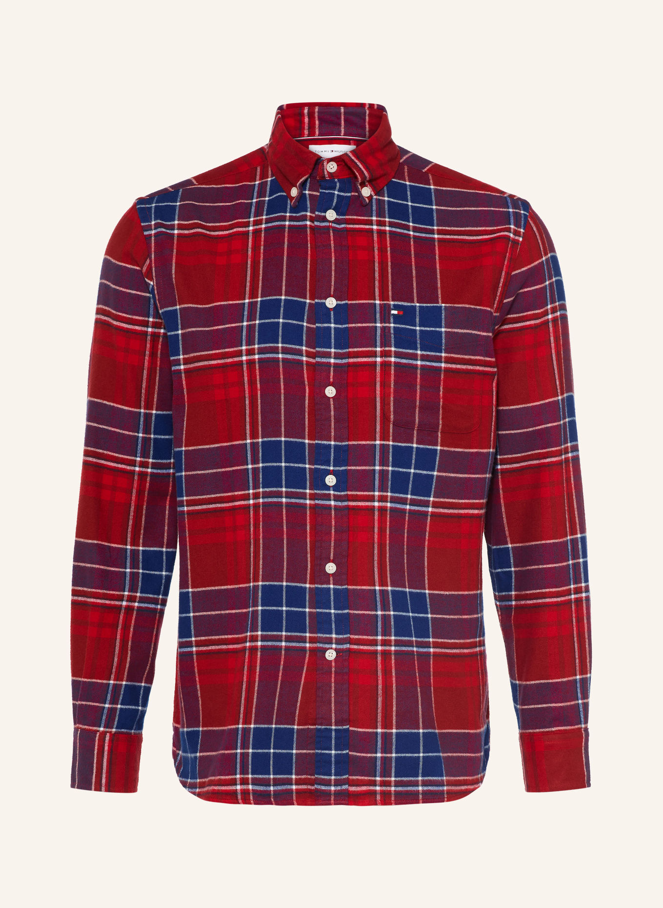 TOMMY HILFIGER Flanellhemd Regular Fit: ROT / DUNKELLILA / DUNKELBLAU