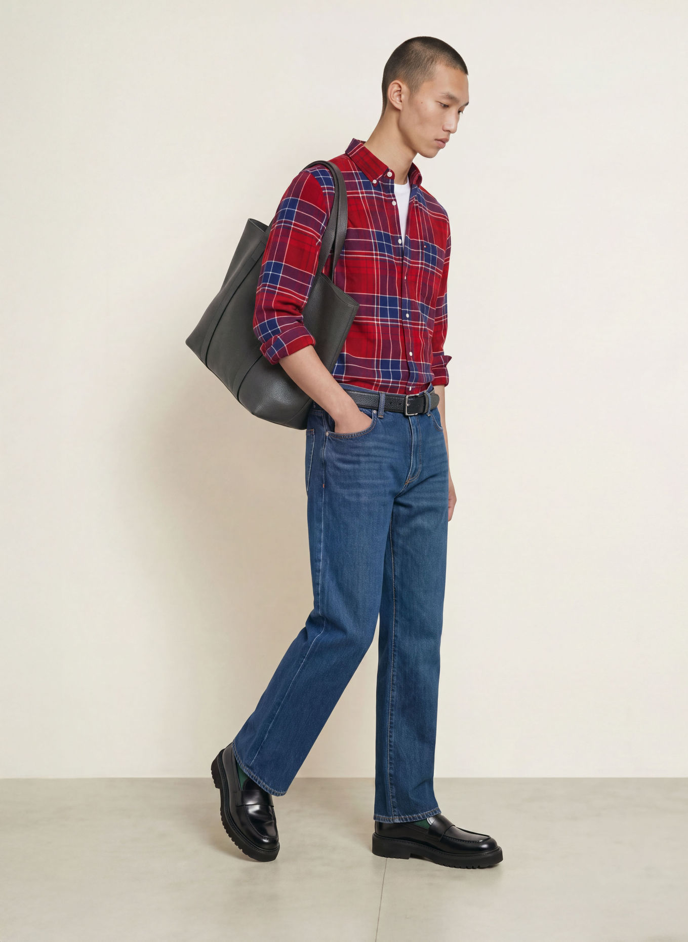 TOMMY HILFIGER Flanellhemd Regular Fit: ROT / DUNKELLILA / DUNKELBLAU