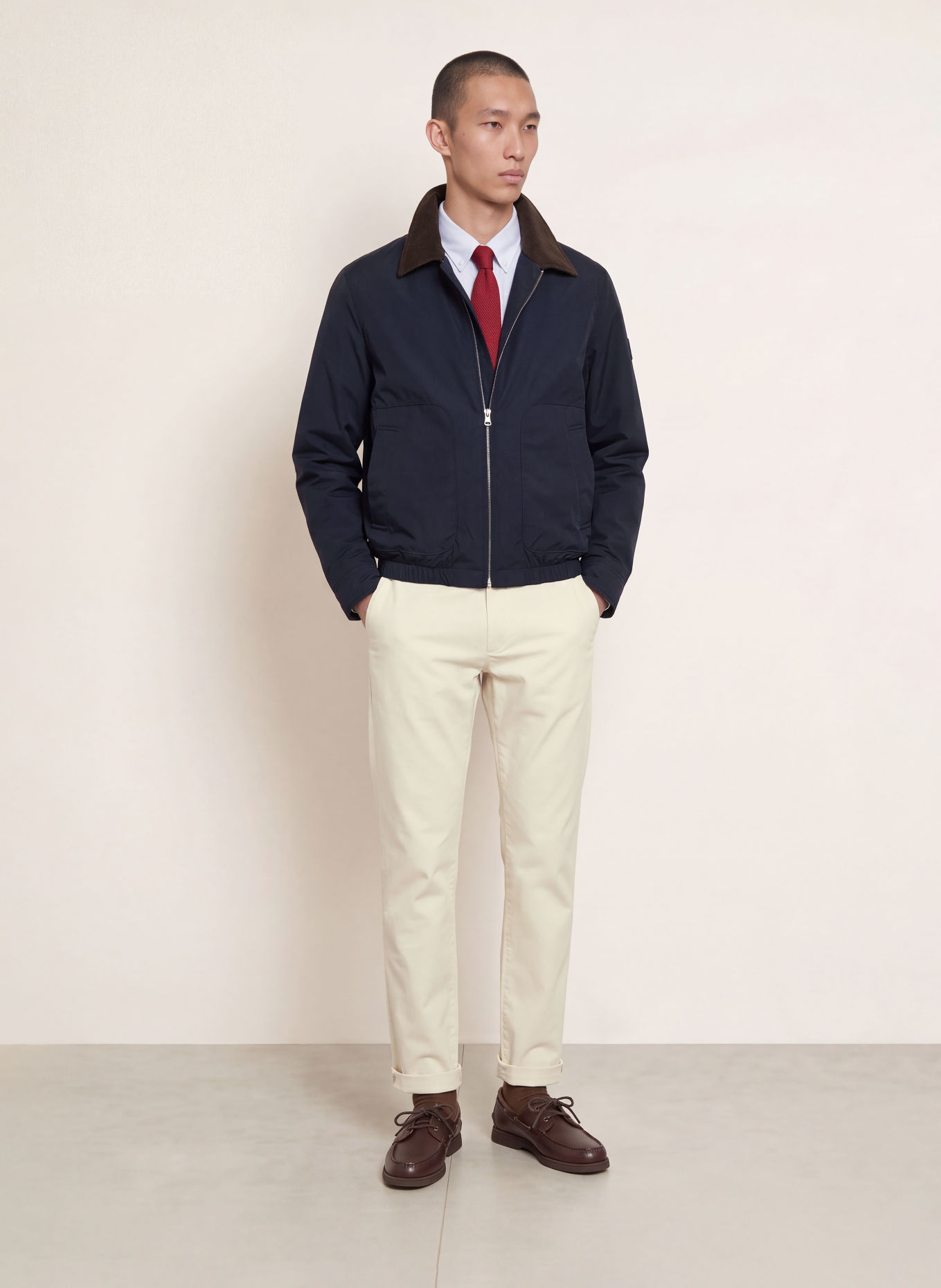 TOMMY HILFIGER Jacke: DUNKELBLAU / DUNKELBRAUN