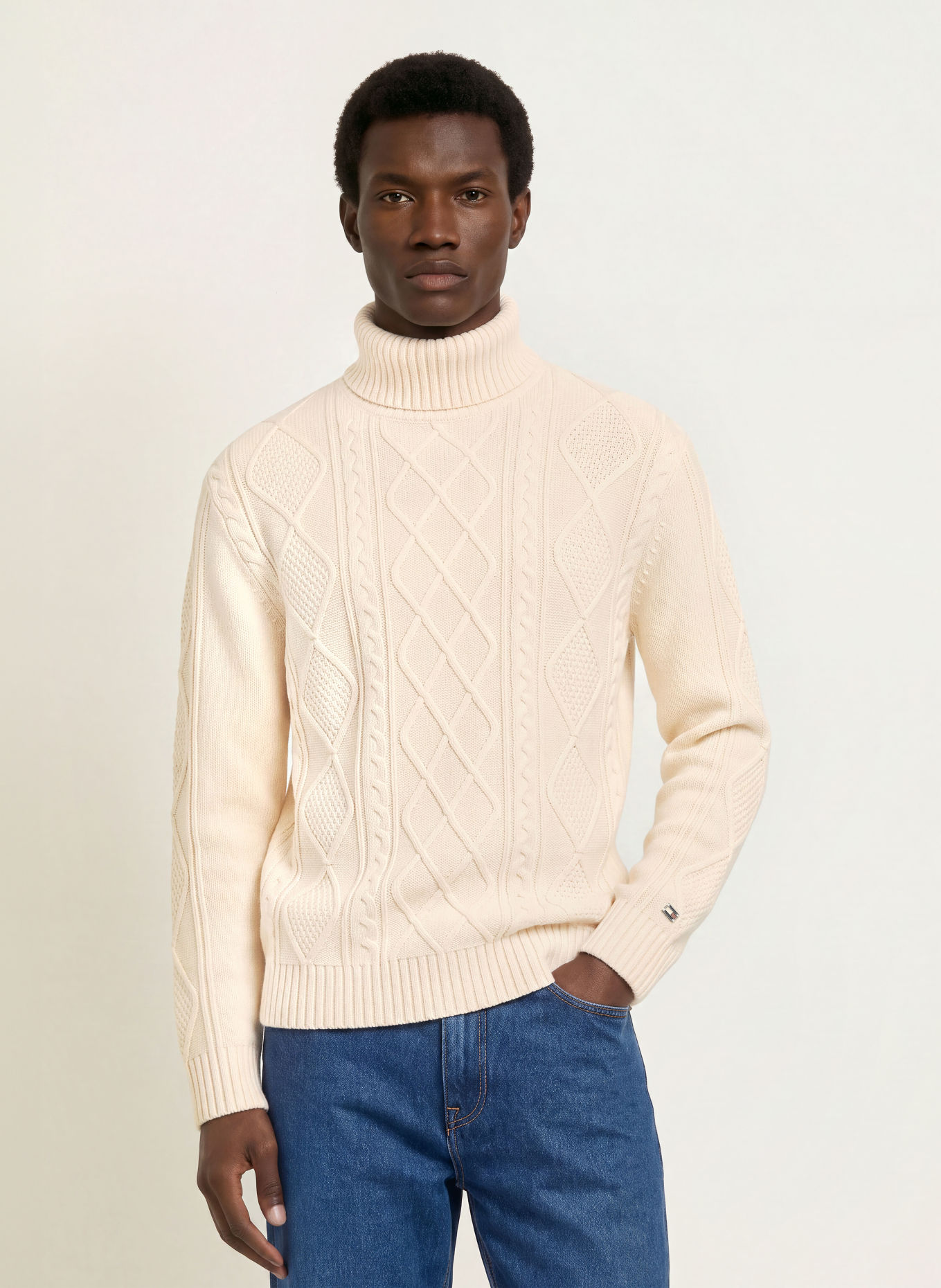 TOMMY HILFIGER Turtleneck sweater: ECRU