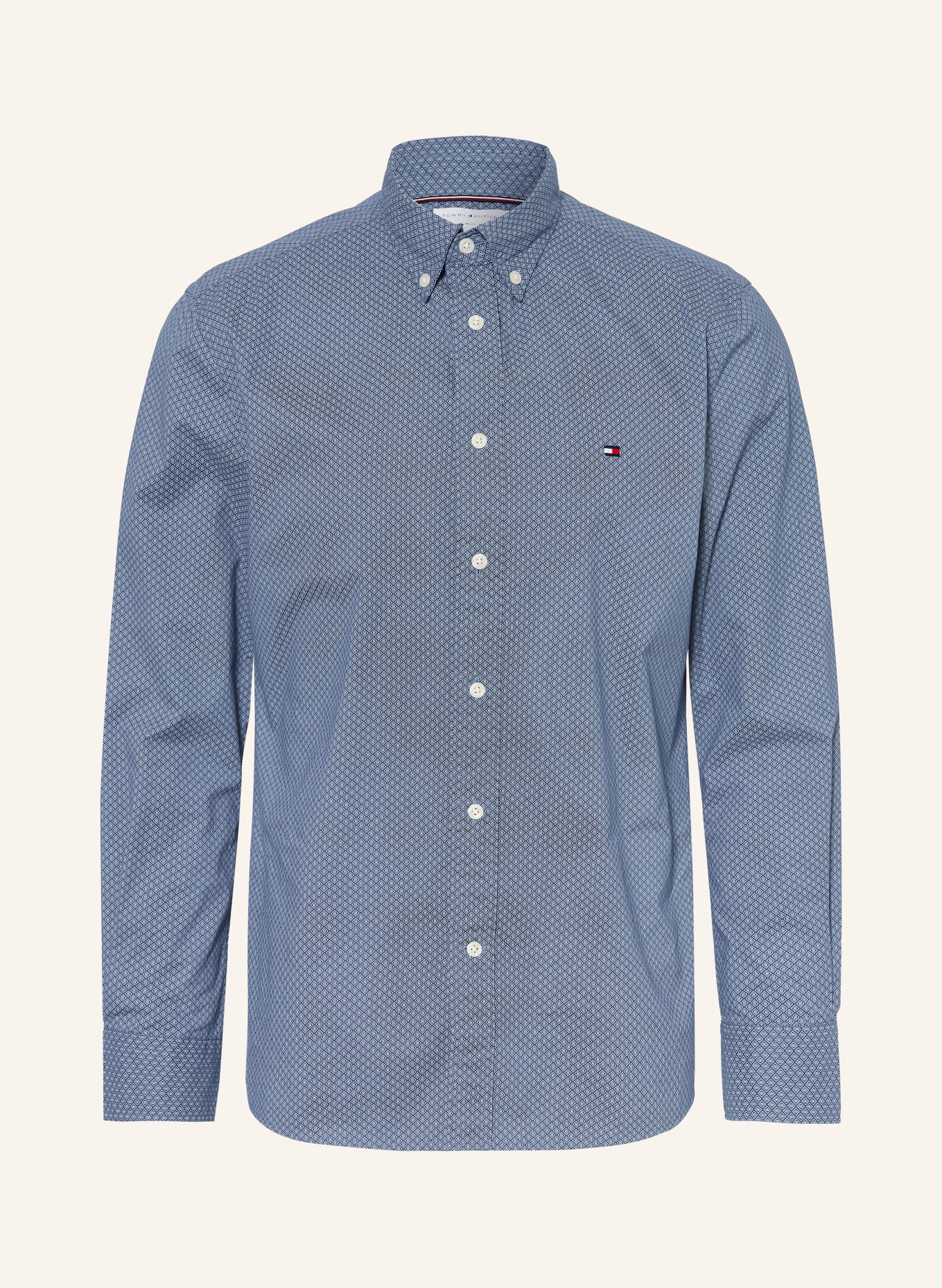 TOMMY HILFIGER Overhemd Comfort Fit: BLAUW / LICHTBLAUW