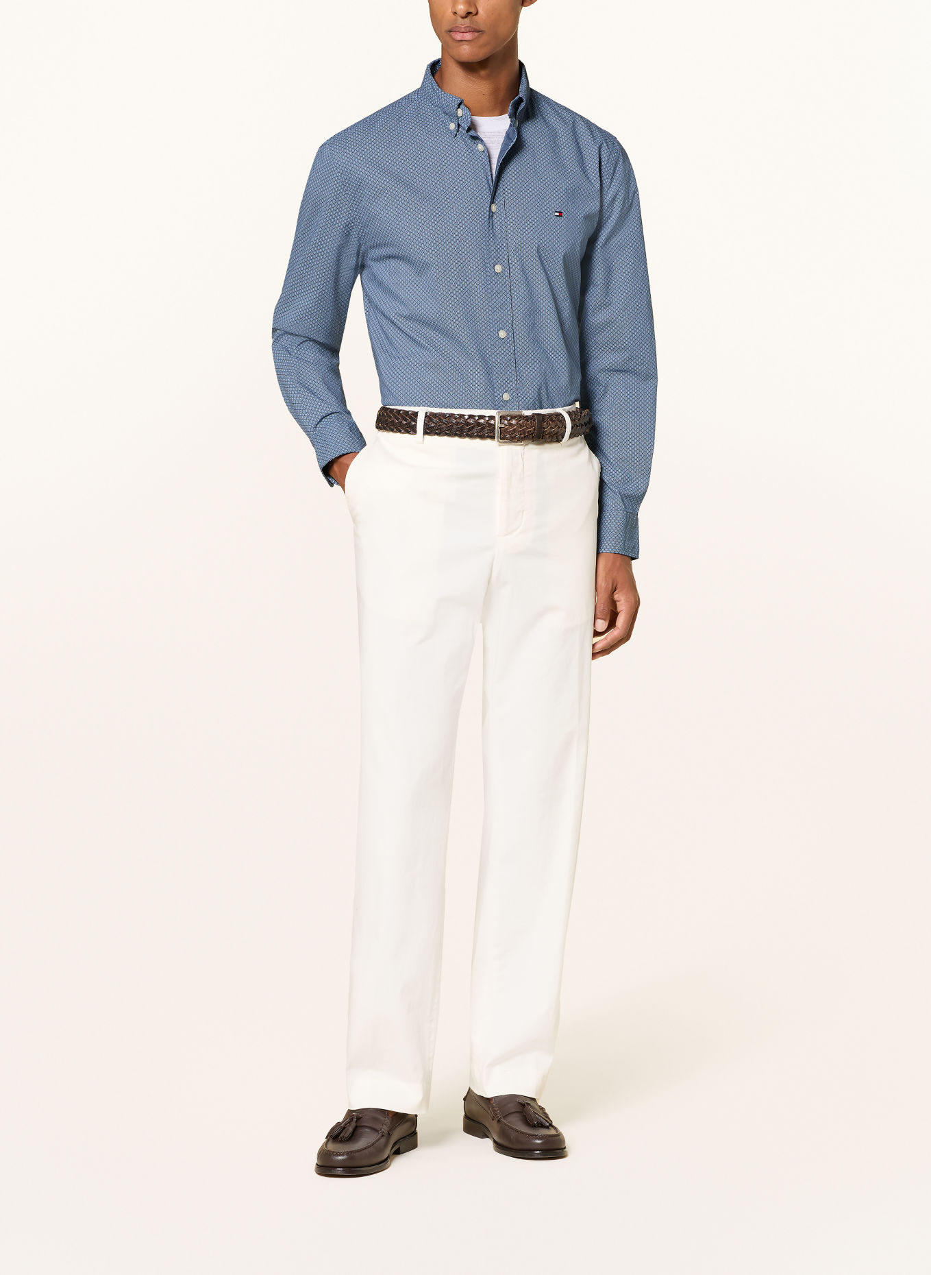 TOMMY HILFIGER Overhemd Comfort Fit: BLAUW / LICHTBLAUW