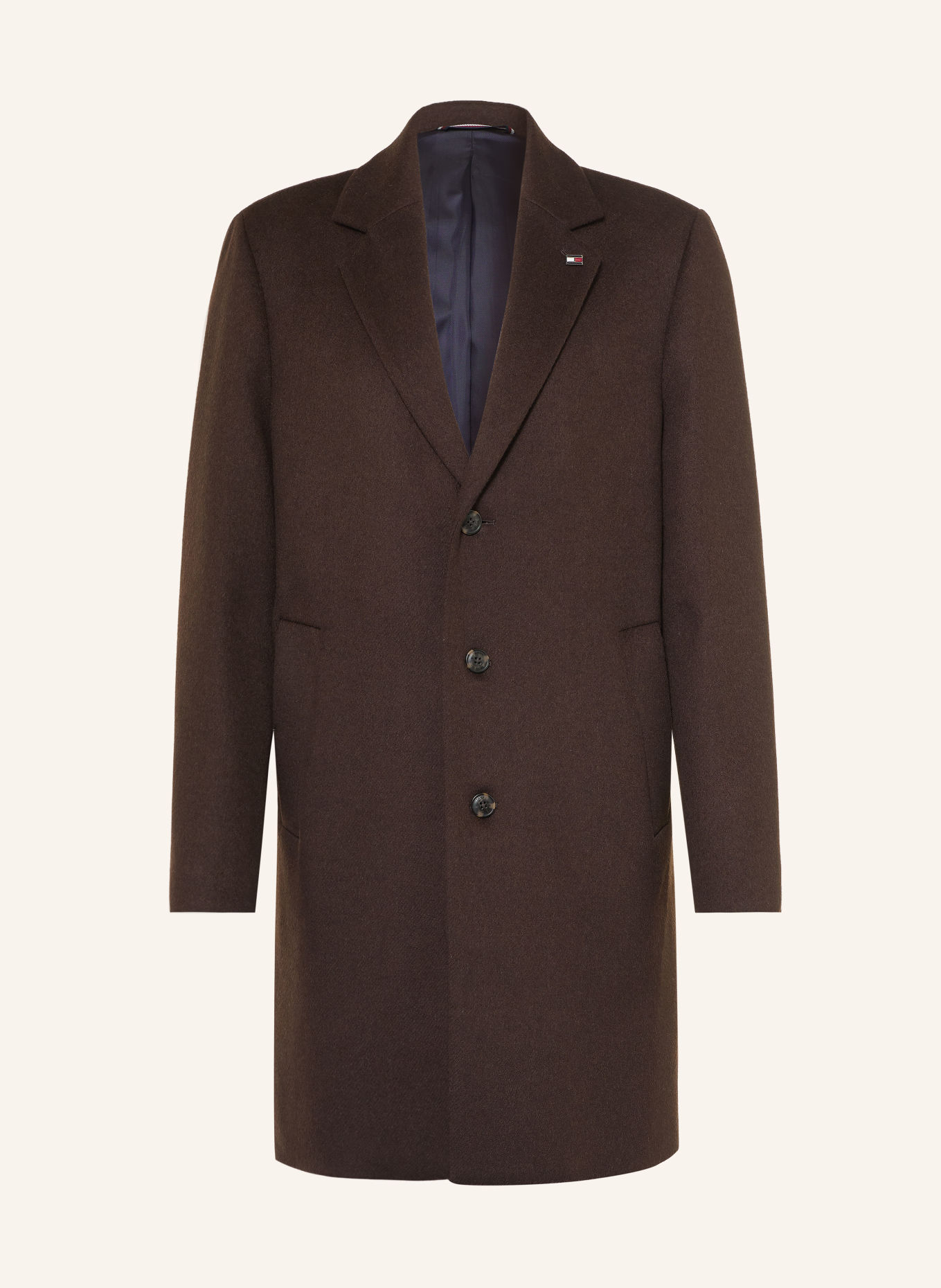 TOMMY HILFIGER Wollmantel: DUNKELBRAUN