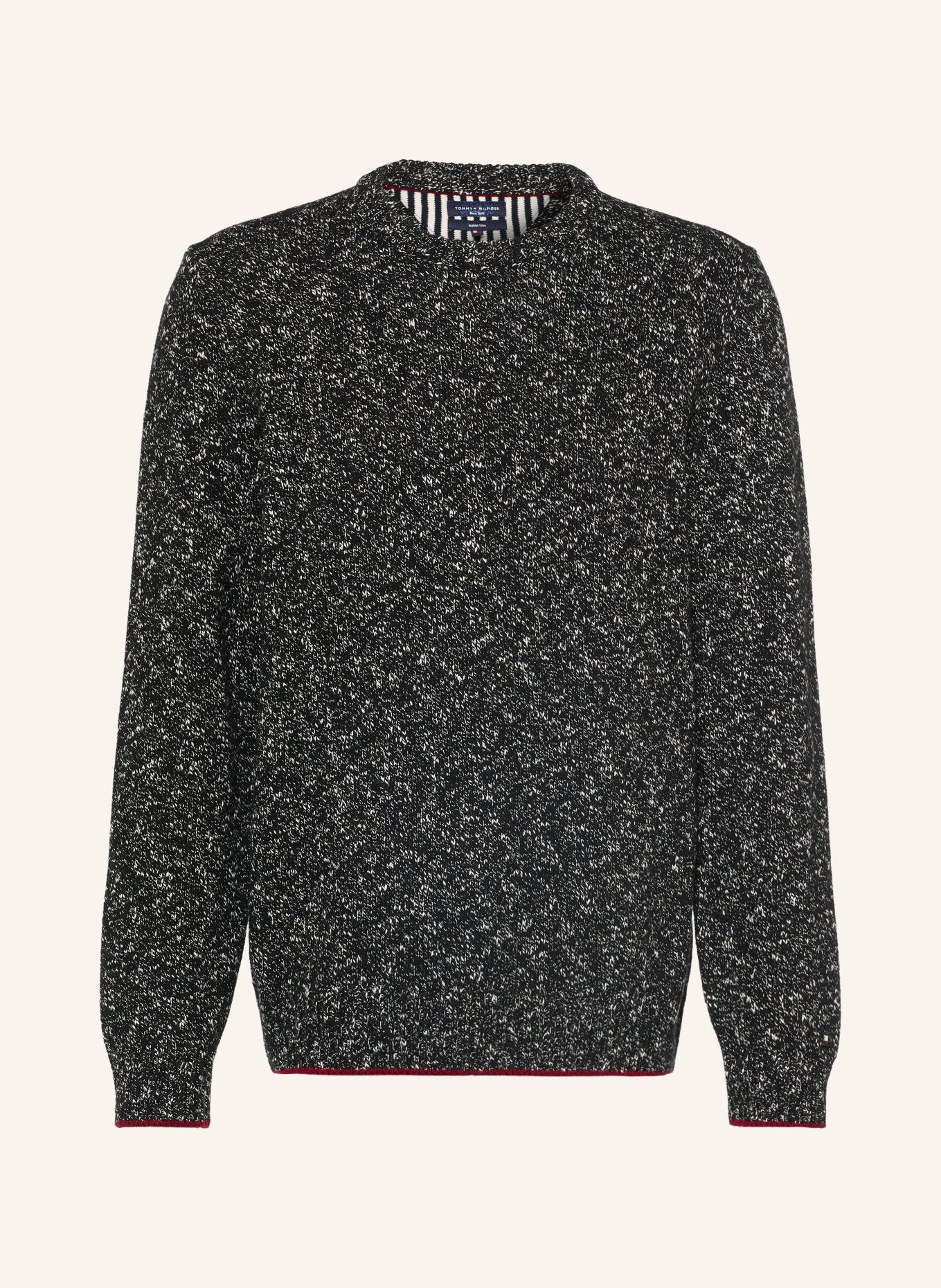 TOMMY HILFIGER Pullover: DUNKELBLAU / WEISS