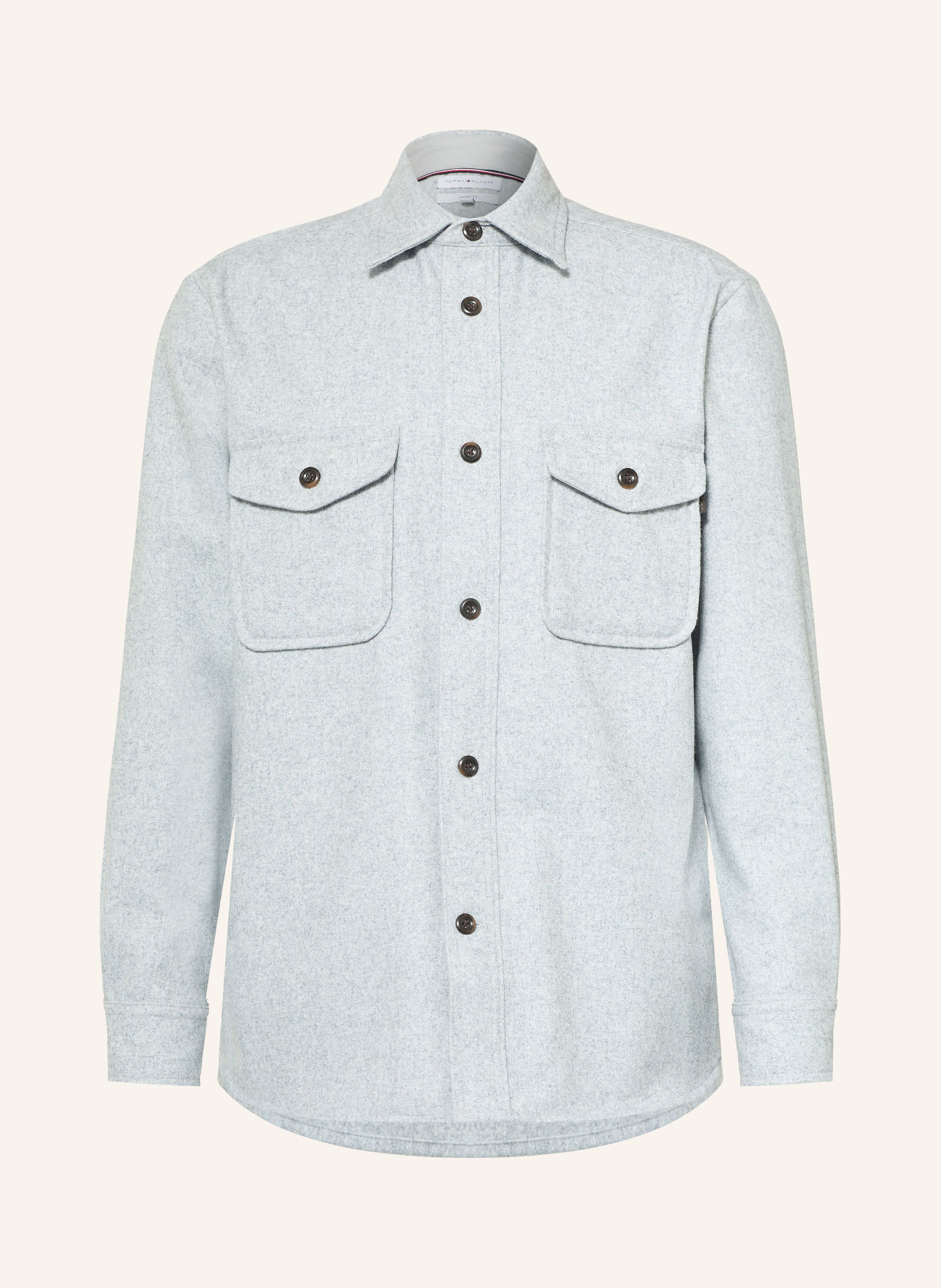 TOMMY HILFIGER Overshirt: LIGHT GRAY
