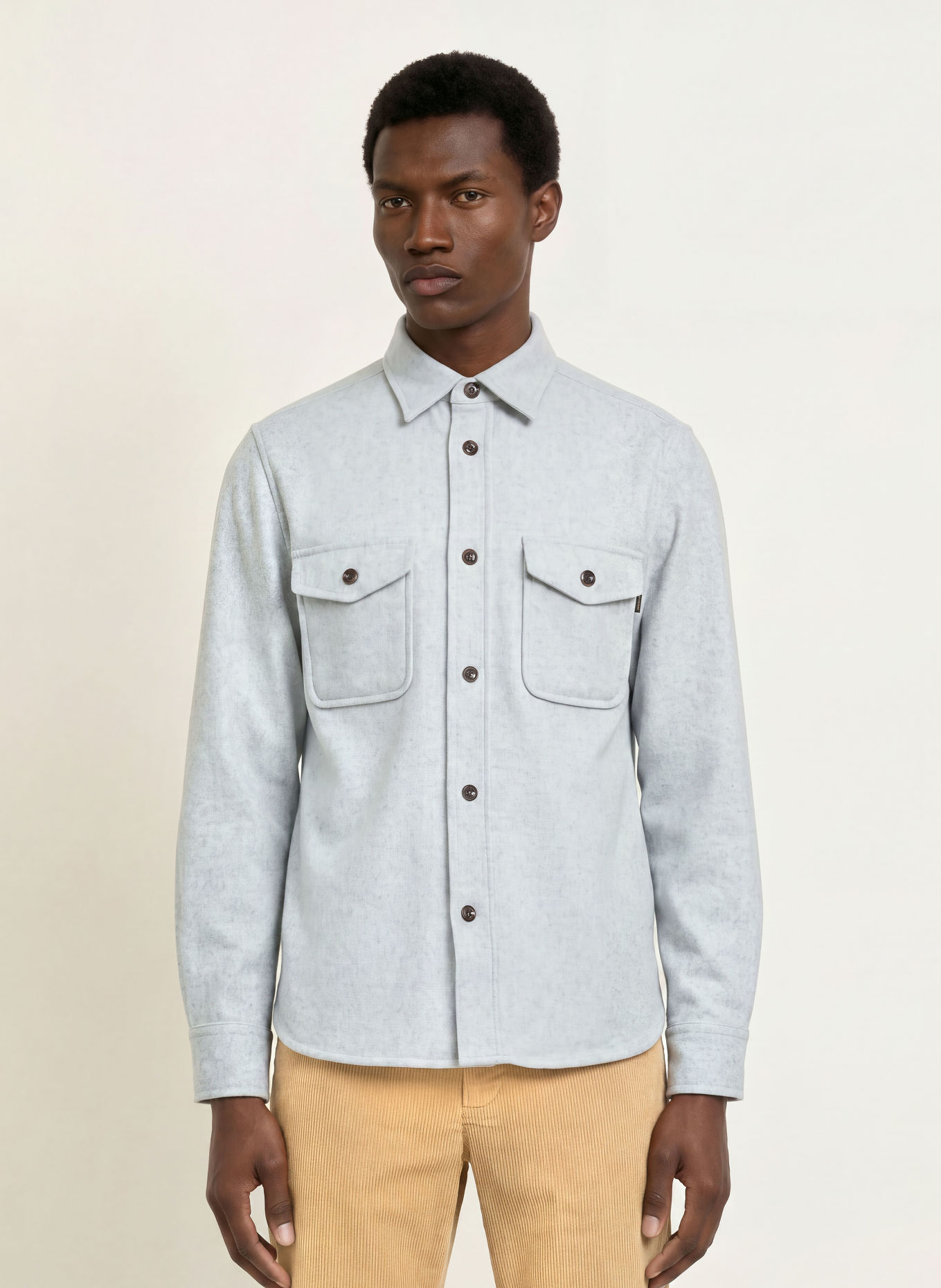 TOMMY HILFIGER Overshirt: LIGHT GRAY