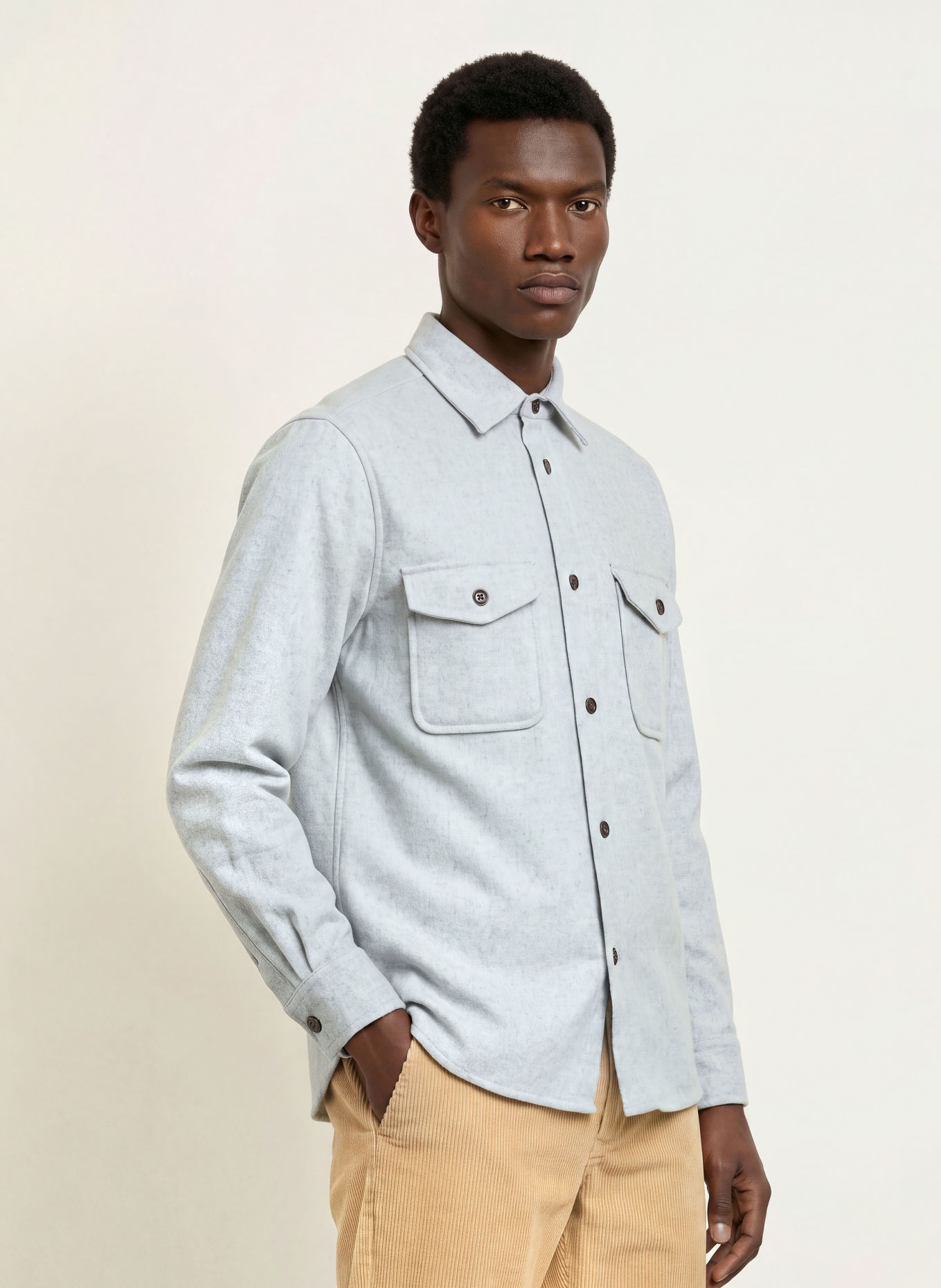 TOMMY HILFIGER Overshirt: LIGHT GRAY