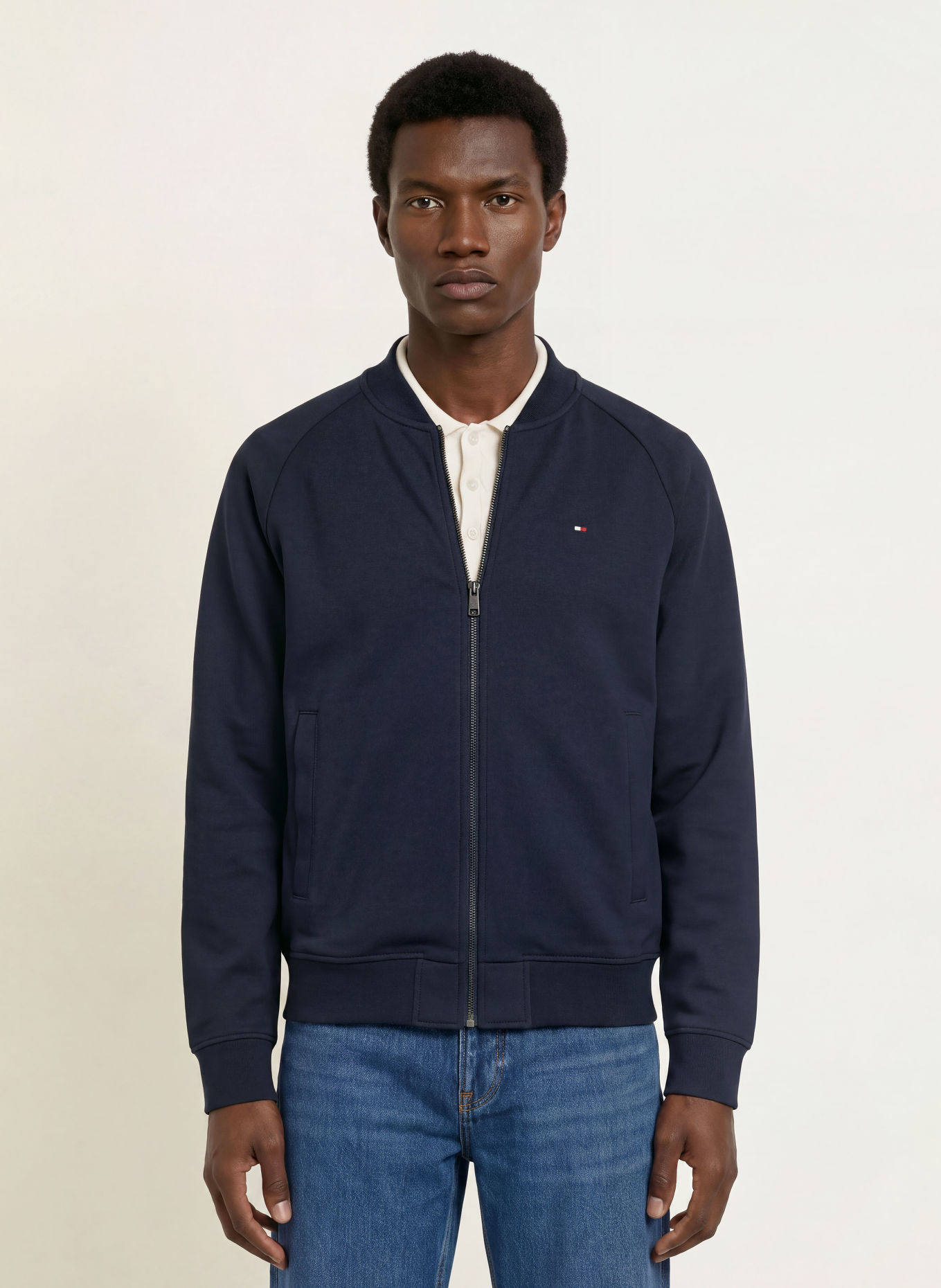 TOMMY HILFIGER Sweatblouson: DUNKELBLAU