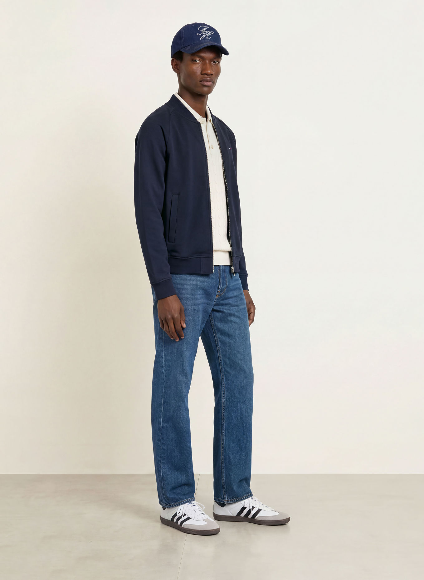 TOMMY HILFIGER Sweatblouson: DUNKELBLAU