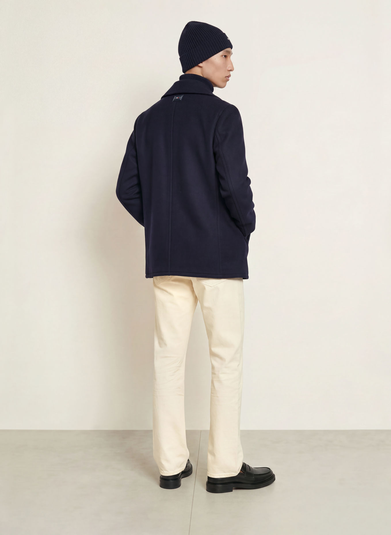 TOMMY HILFIGER Wollen mantel: DONKERBLAUW