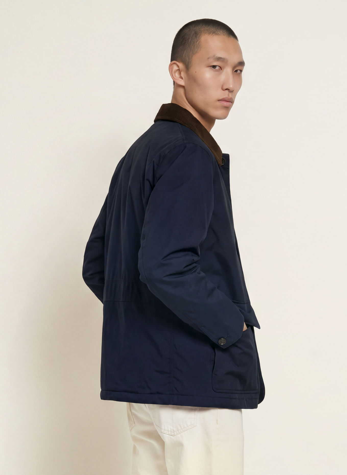 TOMMY HILFIGER Jacke: DUNKELBLAU / DUNKELBRAUN