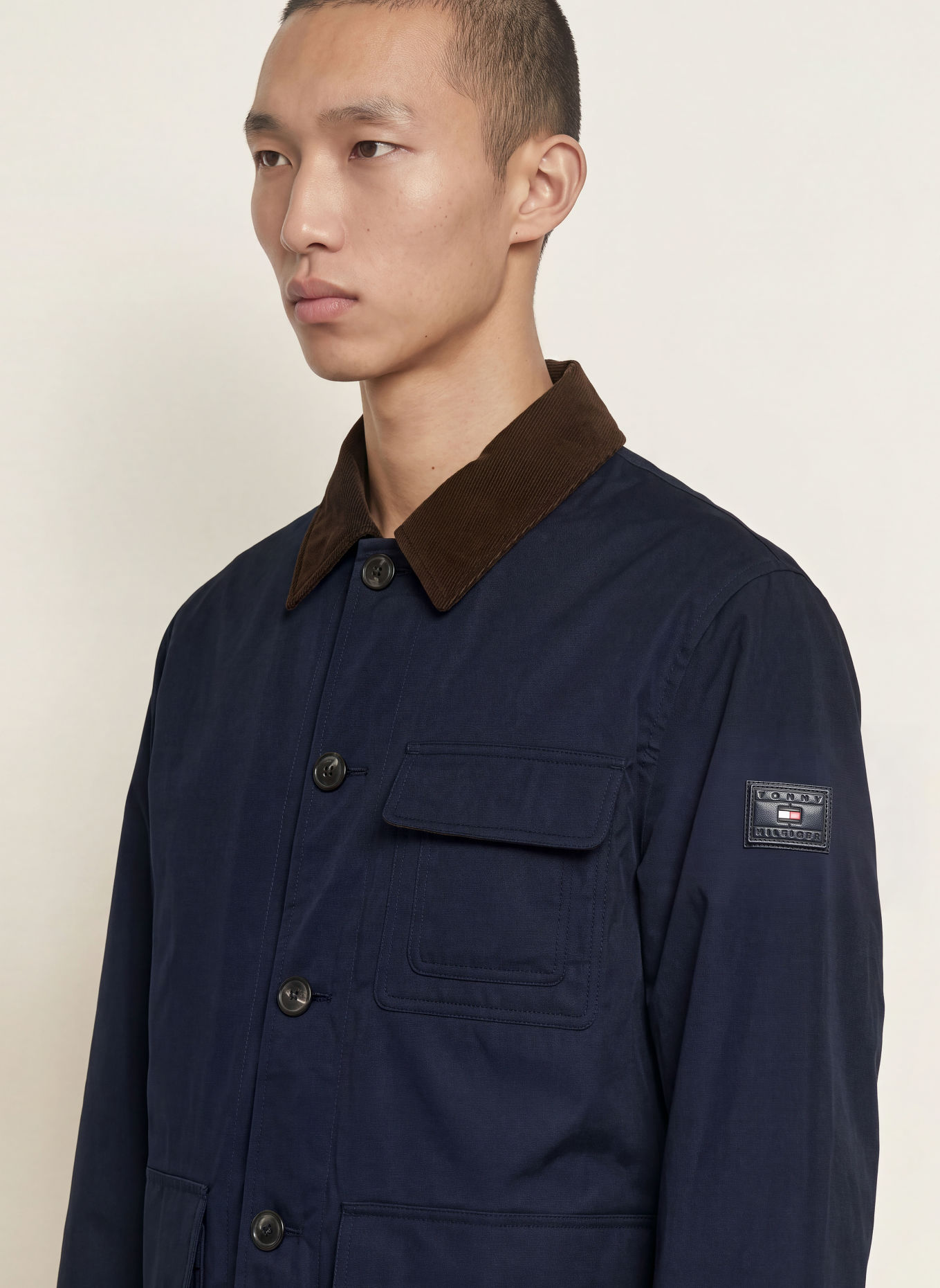 TOMMY HILFIGER Jacke: DUNKELBLAU / DUNKELBRAUN