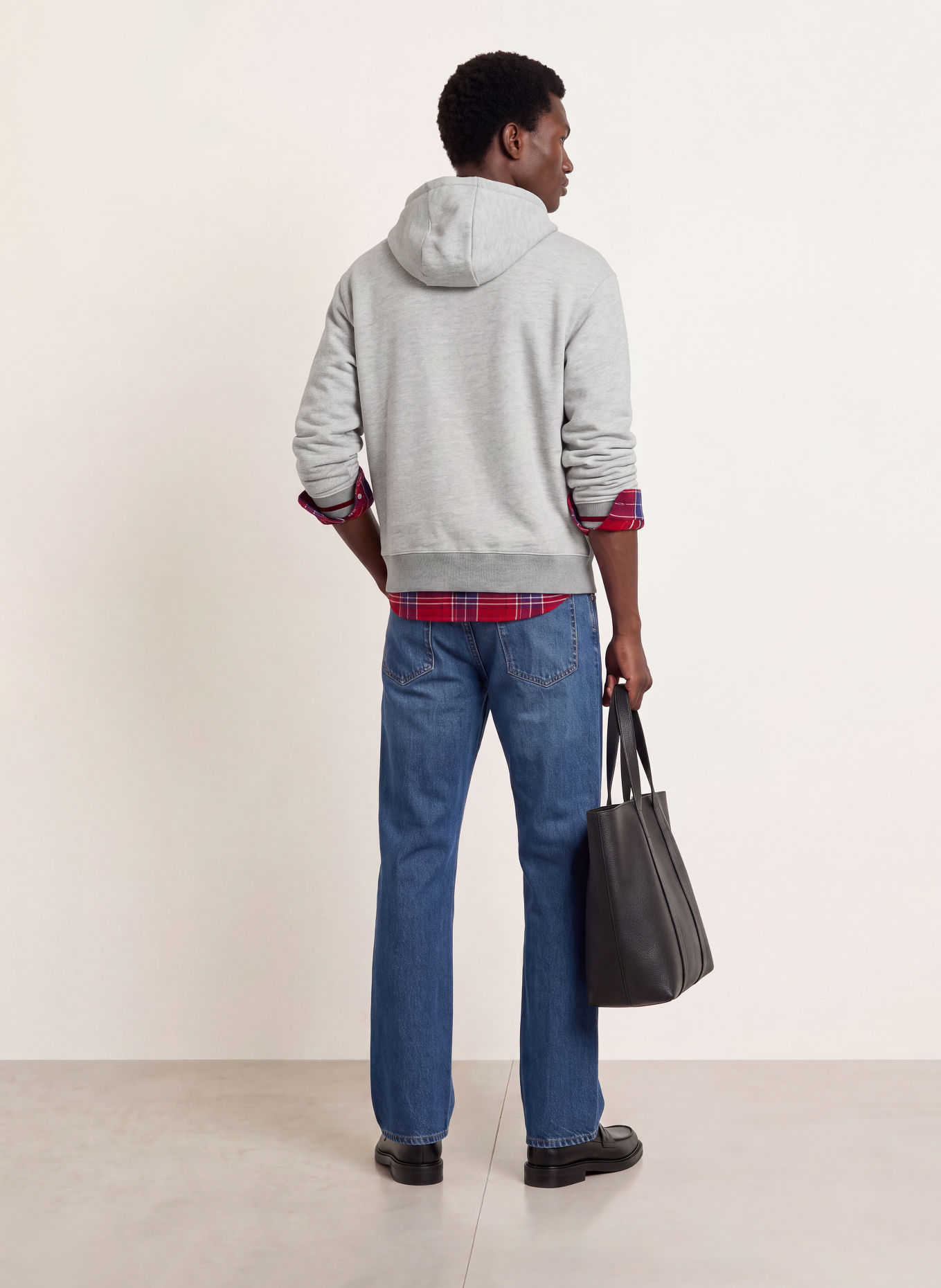 TOMMY HILFIGER Hoodie: GRAY / DARK RED / WHITE