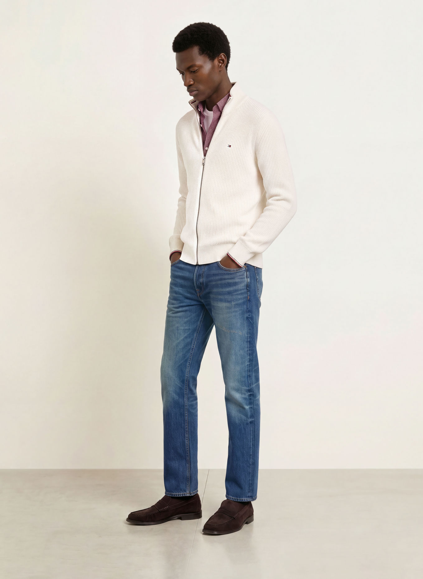 TOMMY HILFIGER Cardigan: WHITE