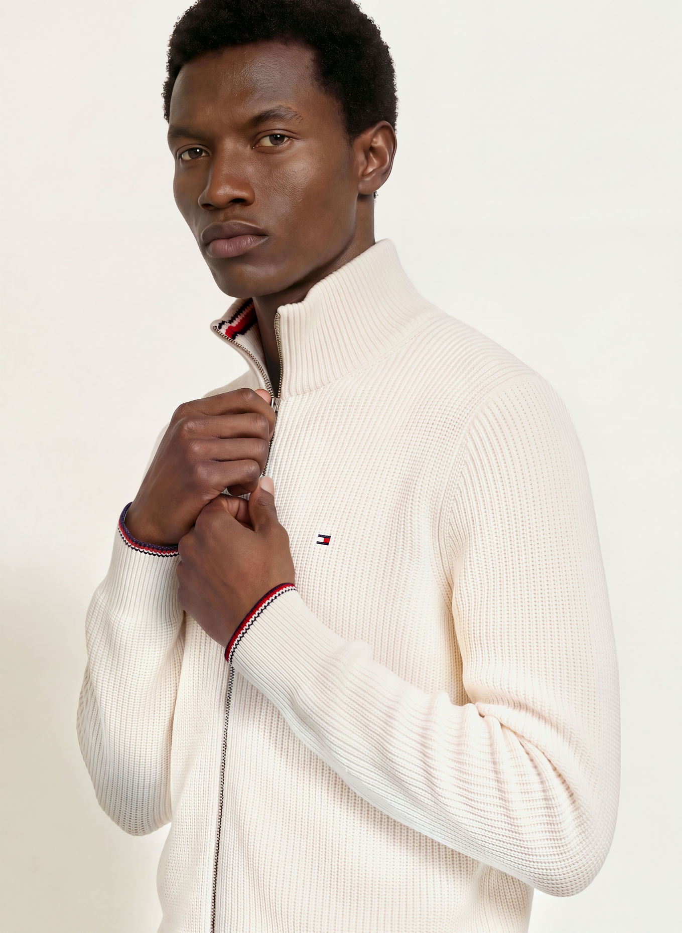 TOMMY HILFIGER Cardigan: WHITE