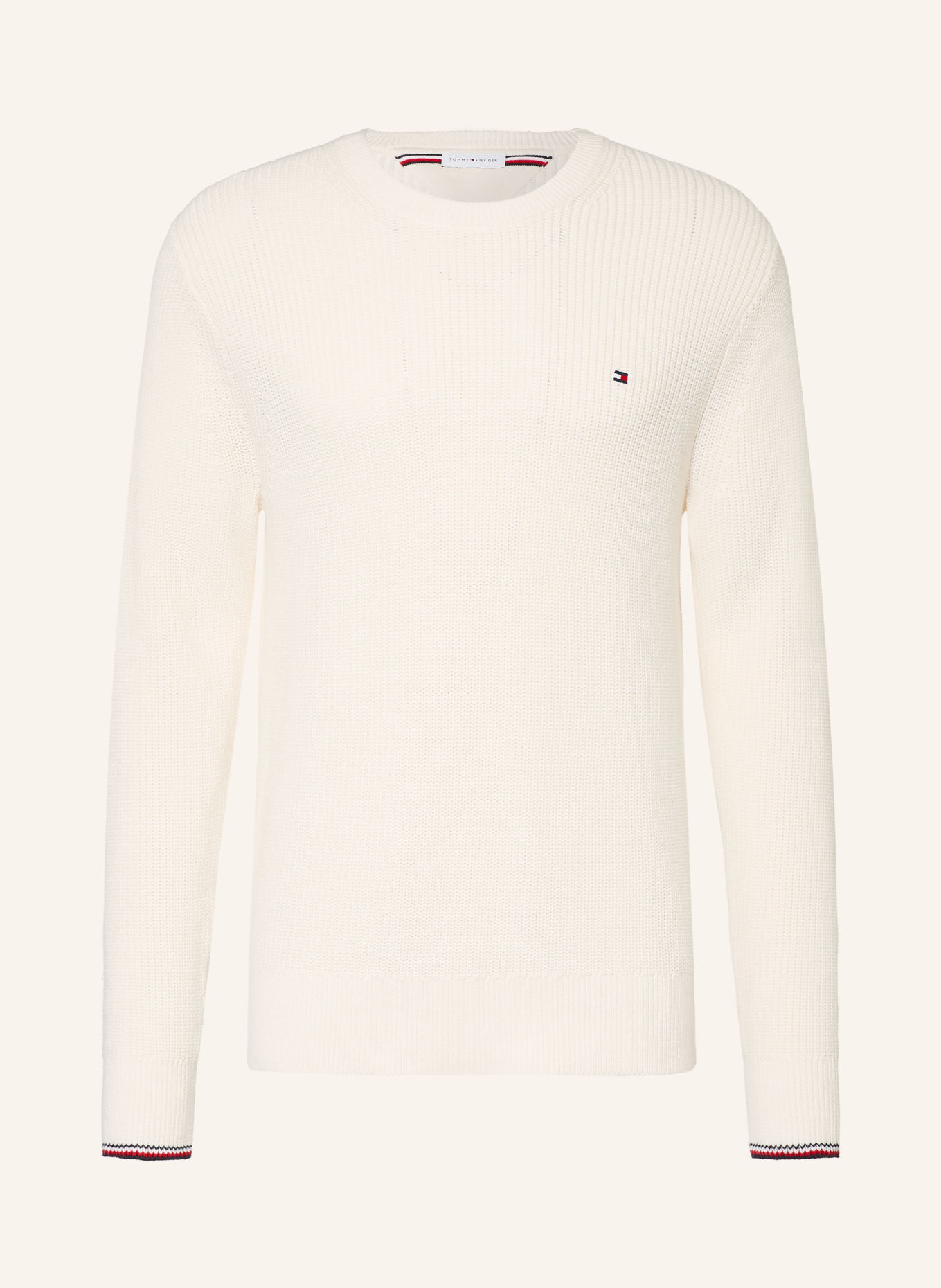 TOMMY HILFIGER Pullover: CREME / ROT / DUNKELBLAU