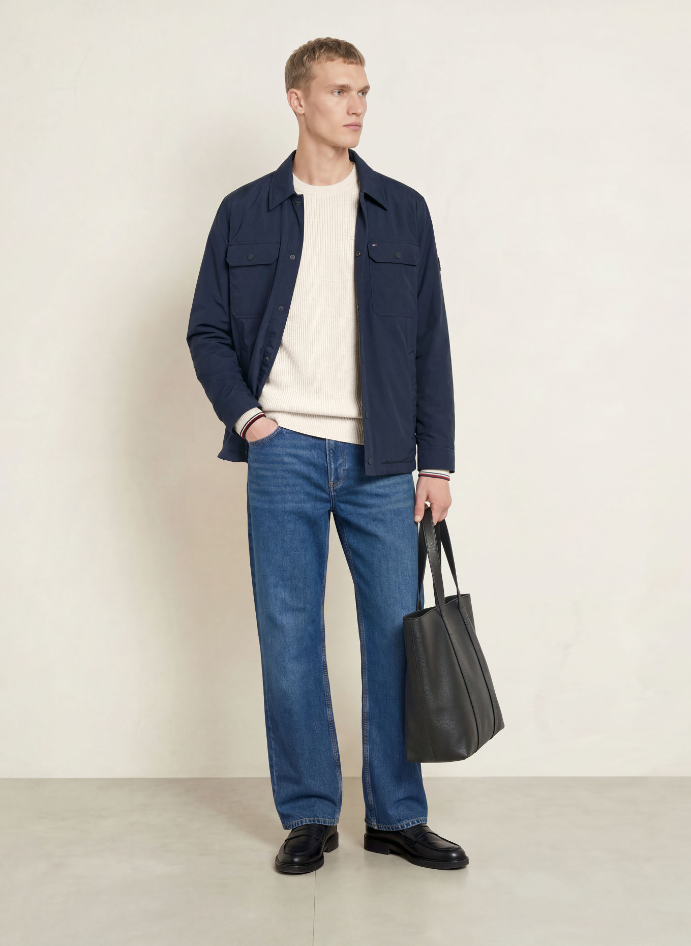 TOMMY HILFIGER Pullover: CREME / ROT / DUNKELBLAU