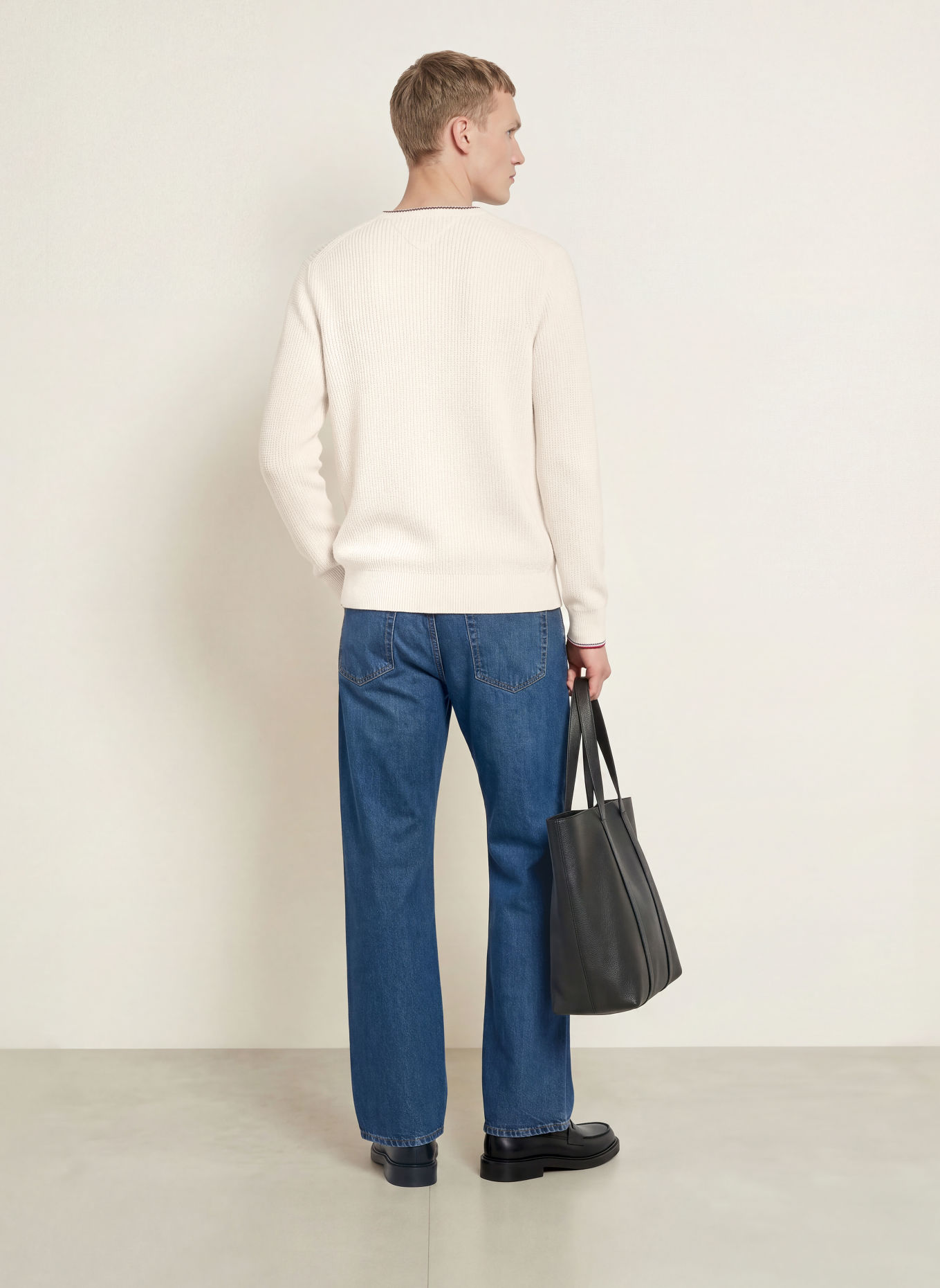 TOMMY HILFIGER Pullover: CREME / ROT / DUNKELBLAU