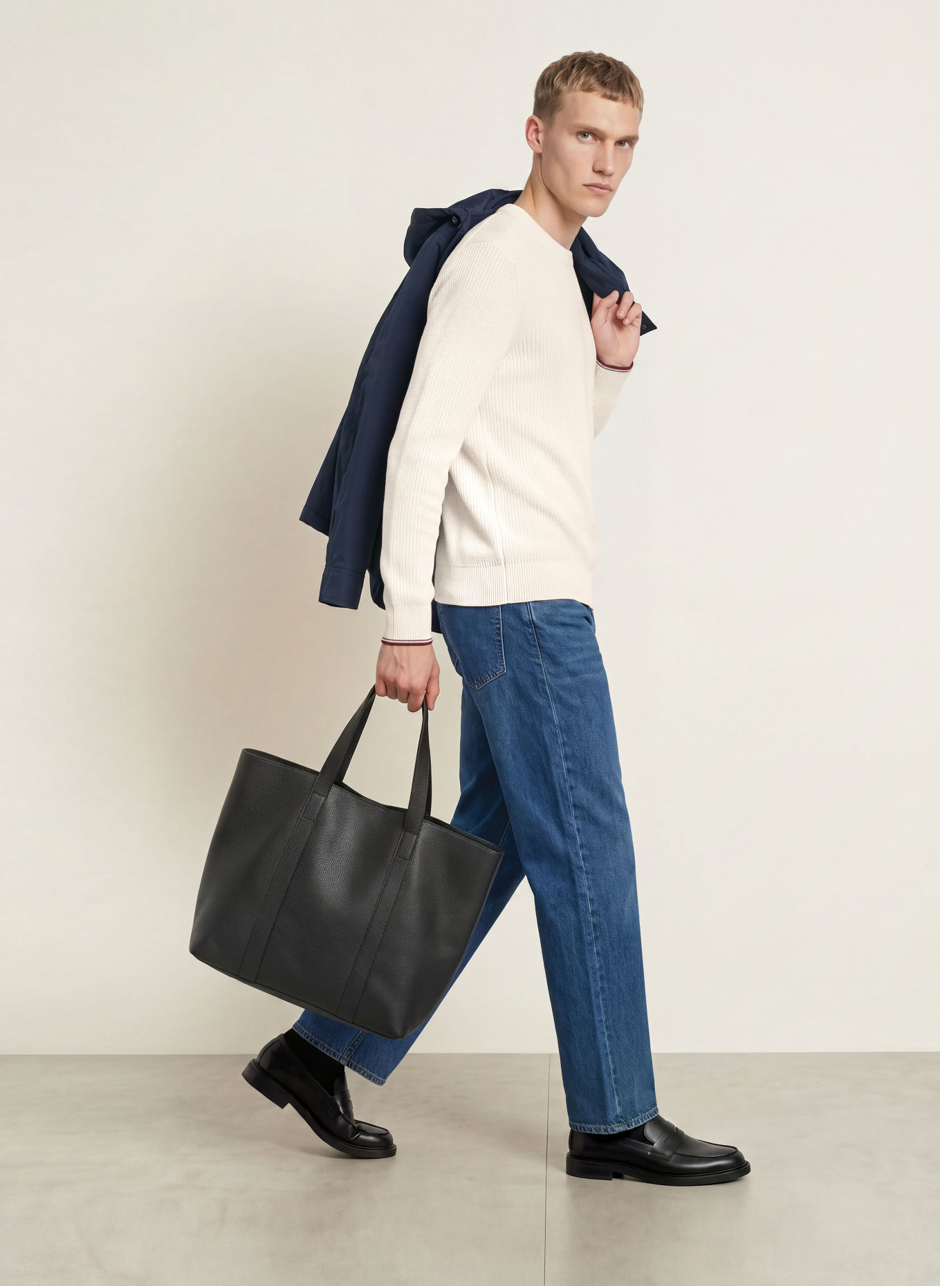 TOMMY HILFIGER Pullover: CREME / ROT / DUNKELBLAU