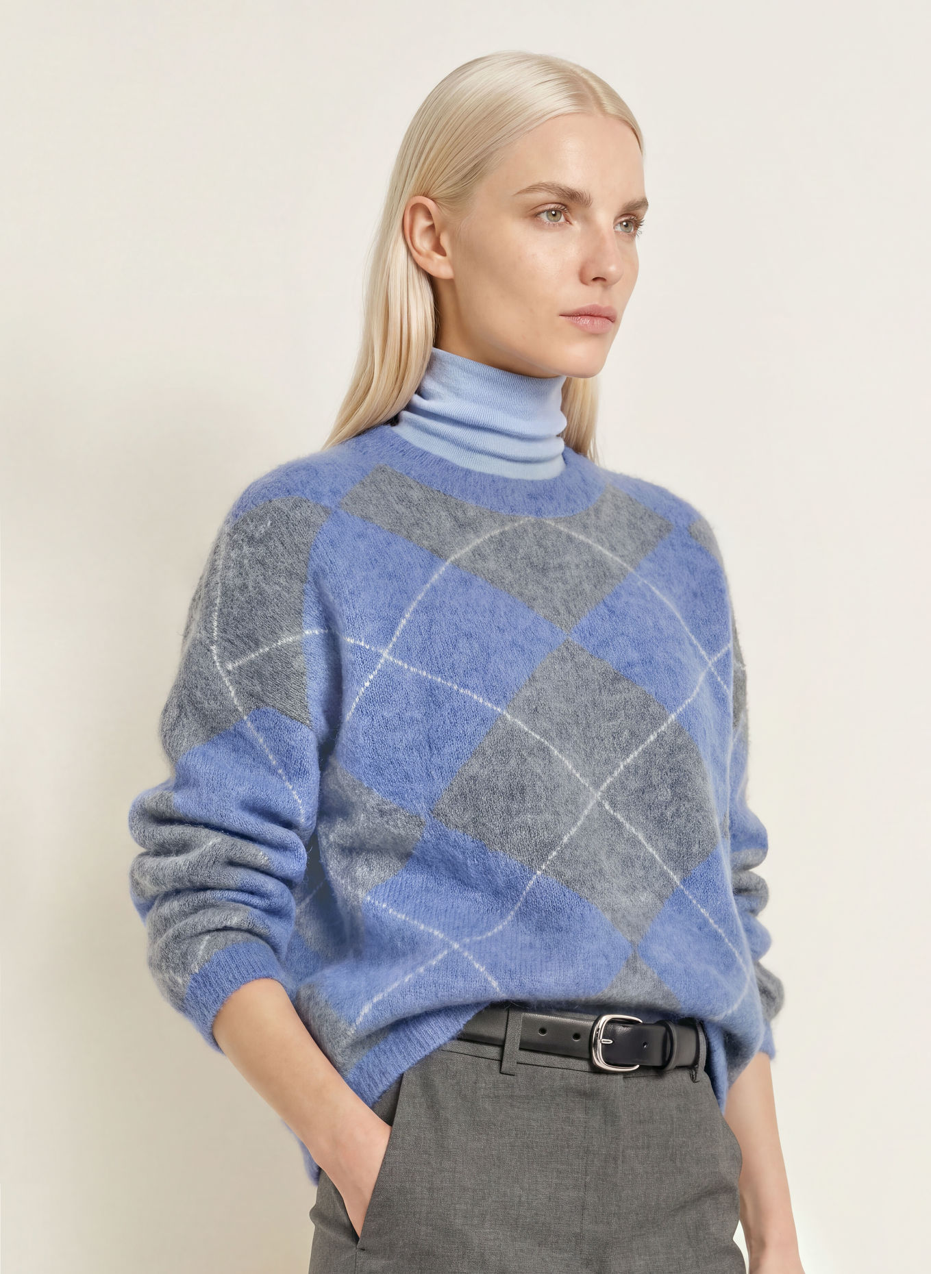 darling harbour Truien: mid grey melange / dusty blue melange / offwhite