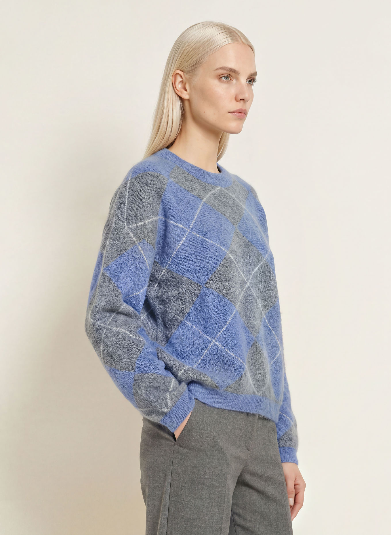 darling harbour Truien: mid grey melange / dusty blue melange / offwhite