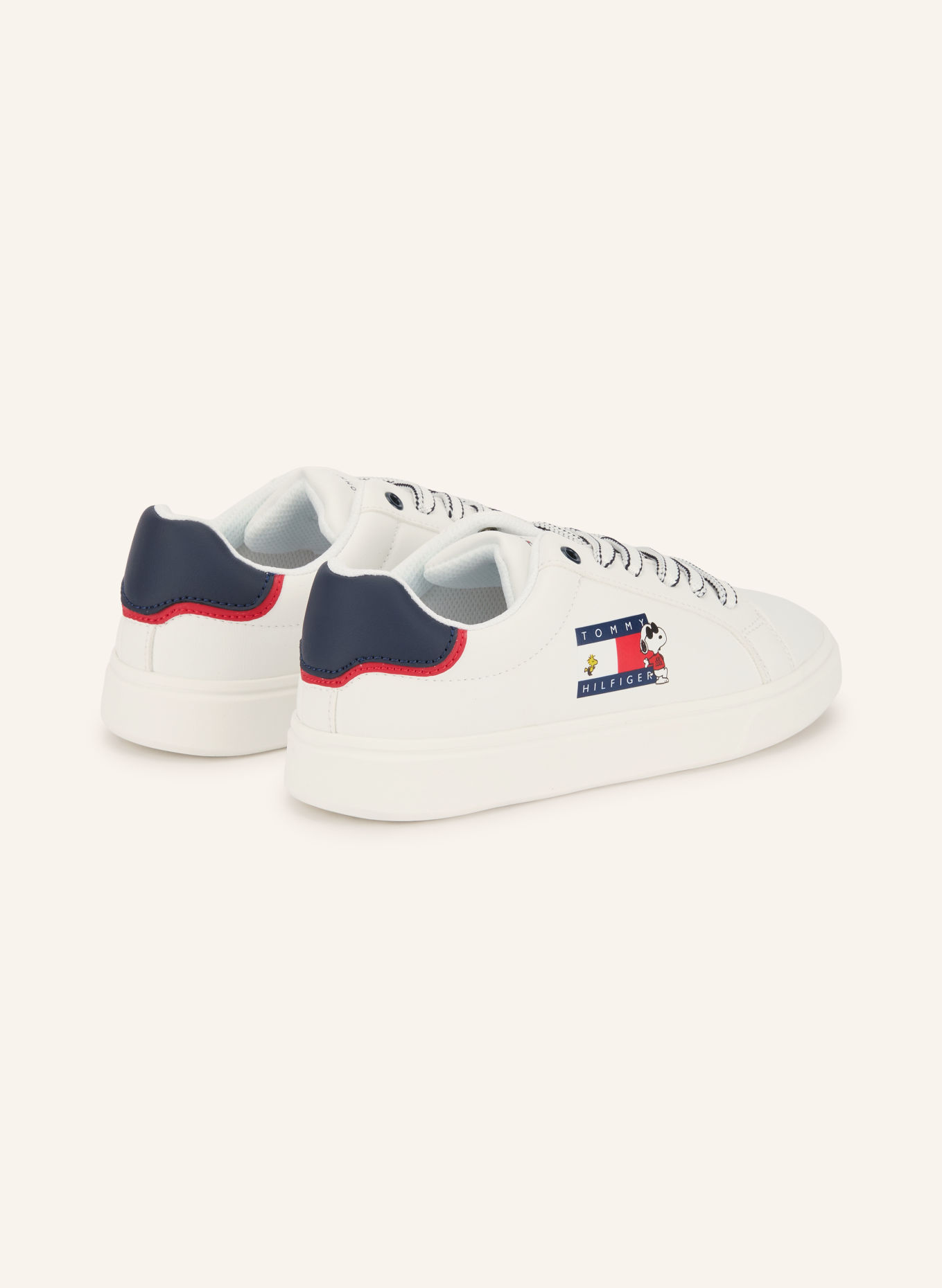 TOMMY HILFIGER Sneakers: WHITE / RED / DARK BLUE
