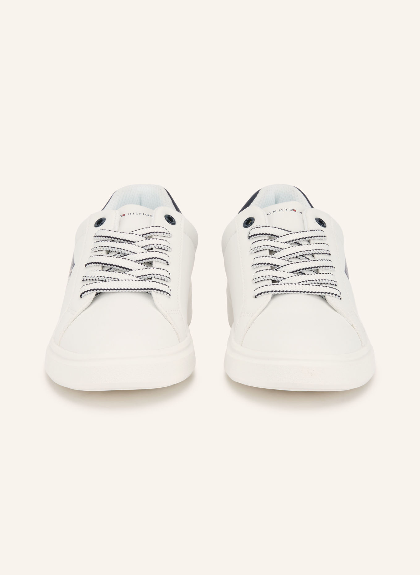 TOMMY HILFIGER Sneakers: WHITE / RED / DARK BLUE