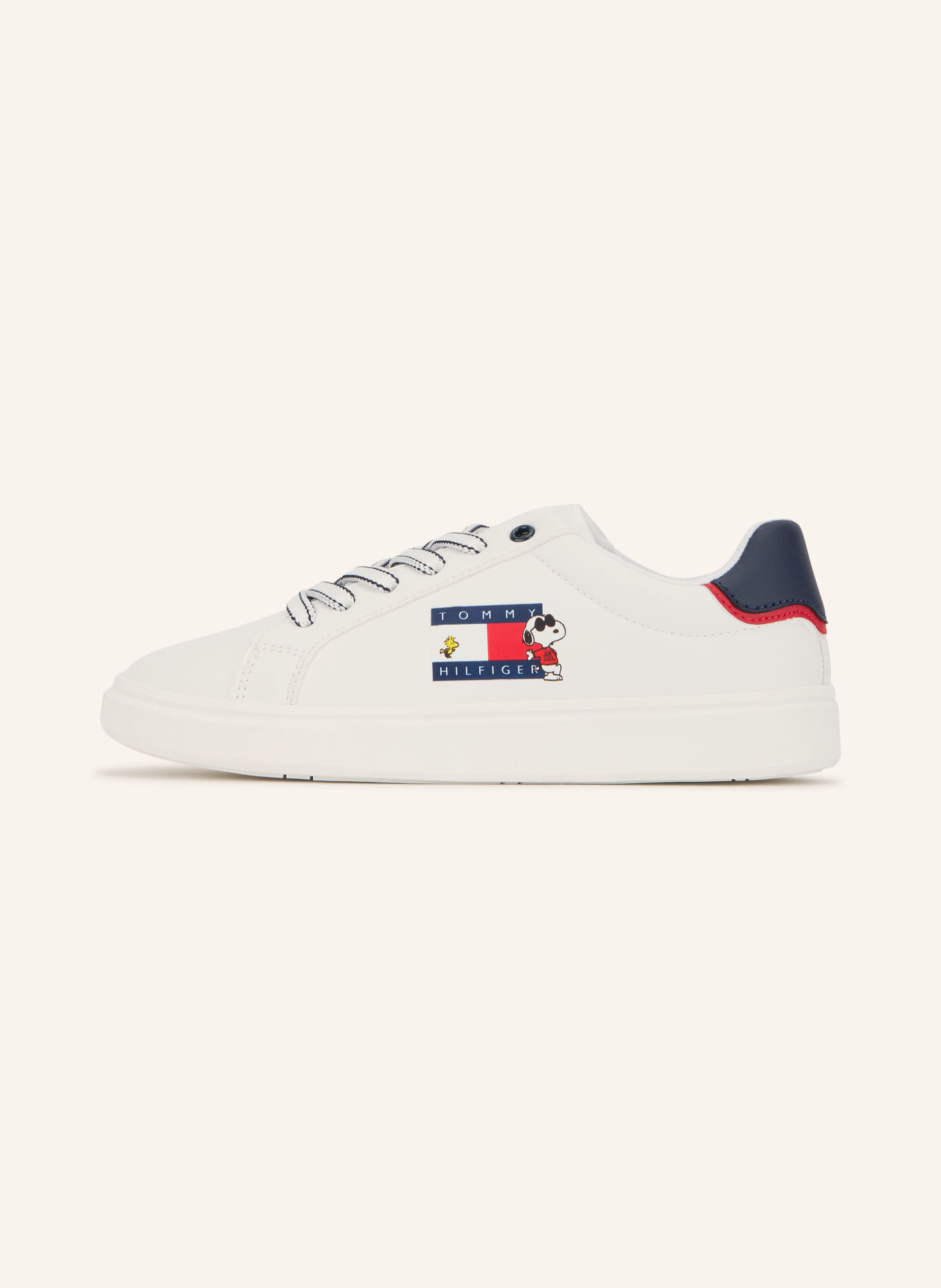 TOMMY HILFIGER Sneakers: WHITE / RED / DARK BLUE