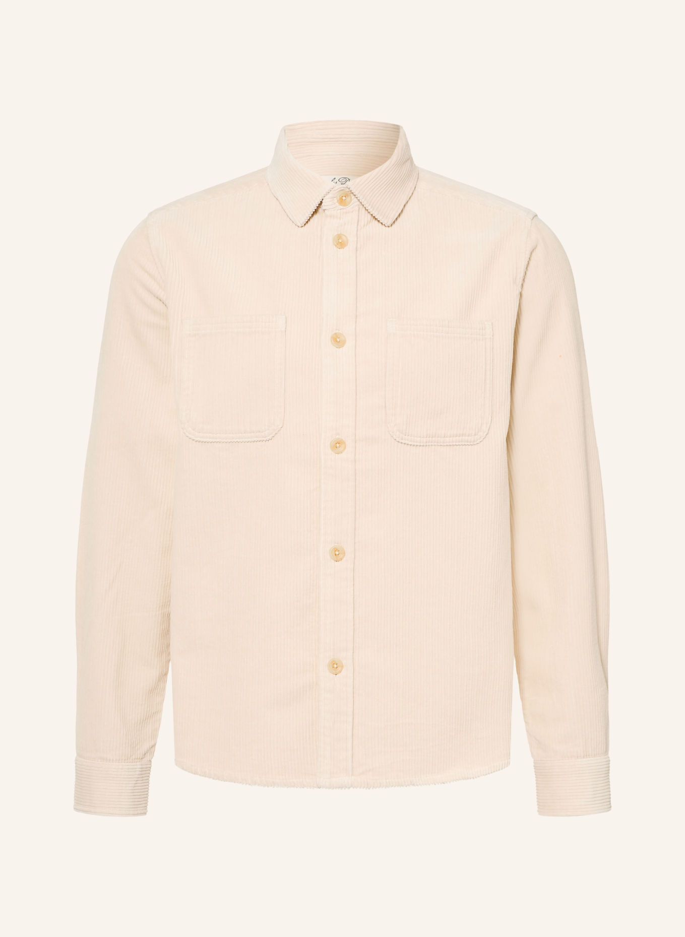 LES DEUX Overshirt van corduroy: BEIGE