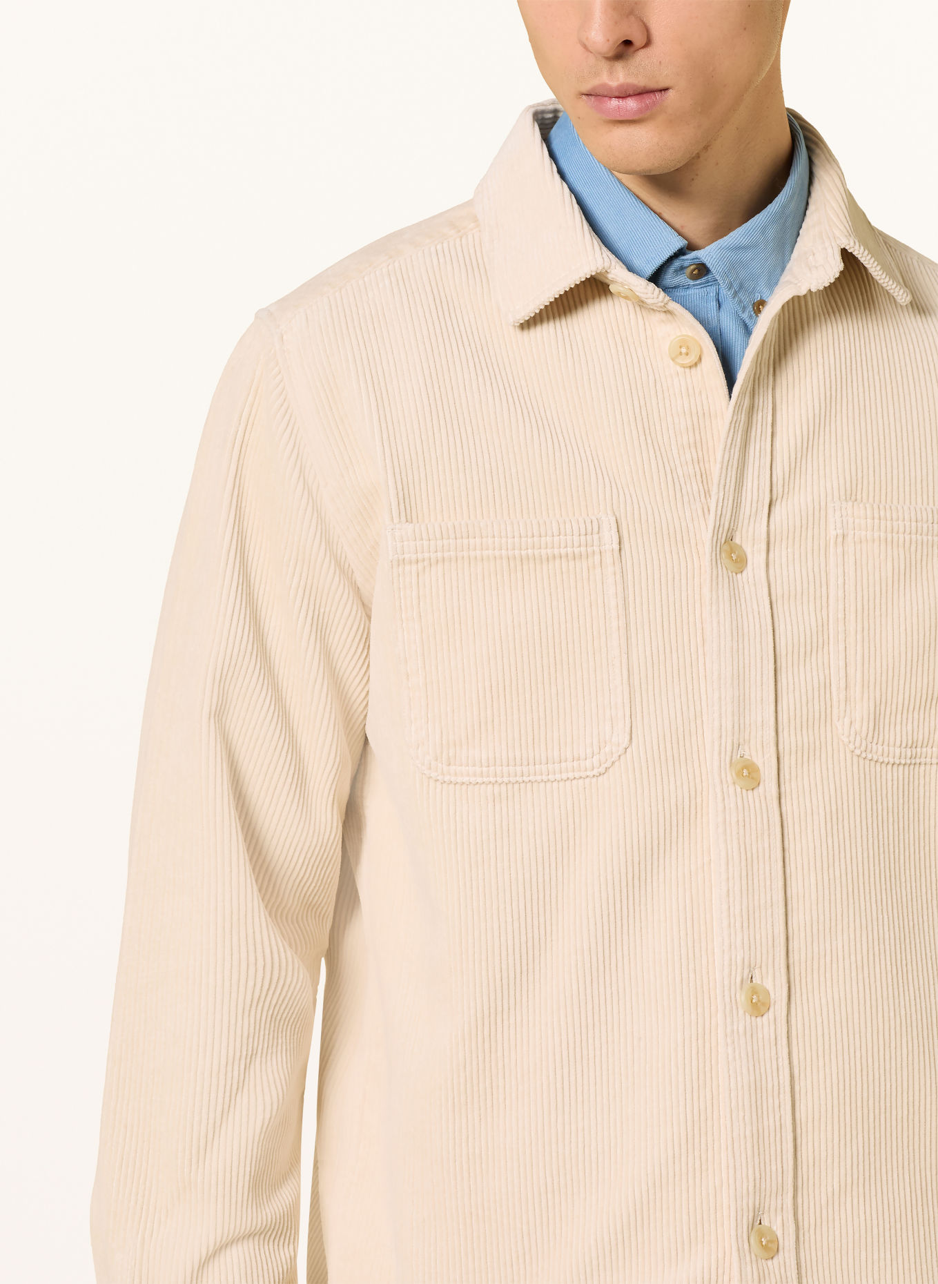 LES DEUX Overshirt van corduroy: BEIGE