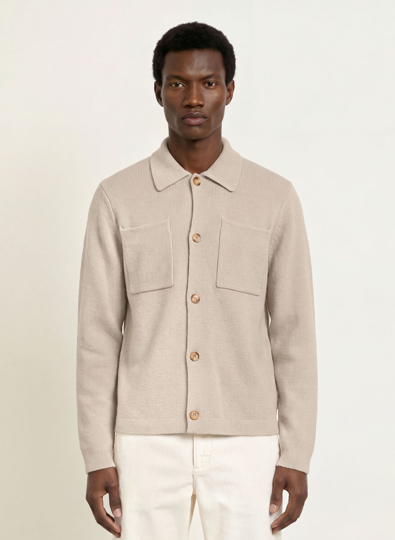 LES DEUX Strick-Overshirt: BEIGE