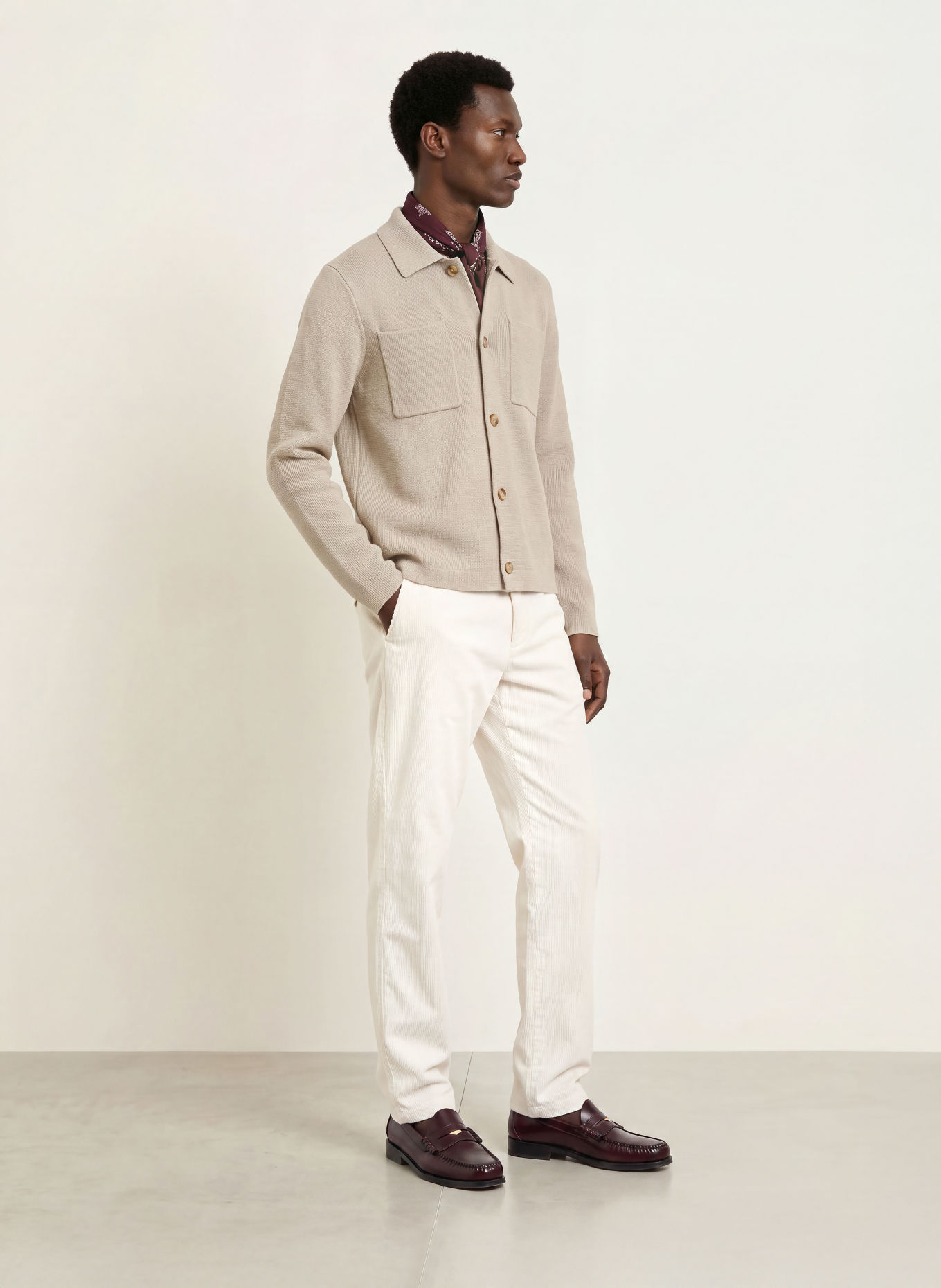 LES DEUX Strick-Overshirt: BEIGE
