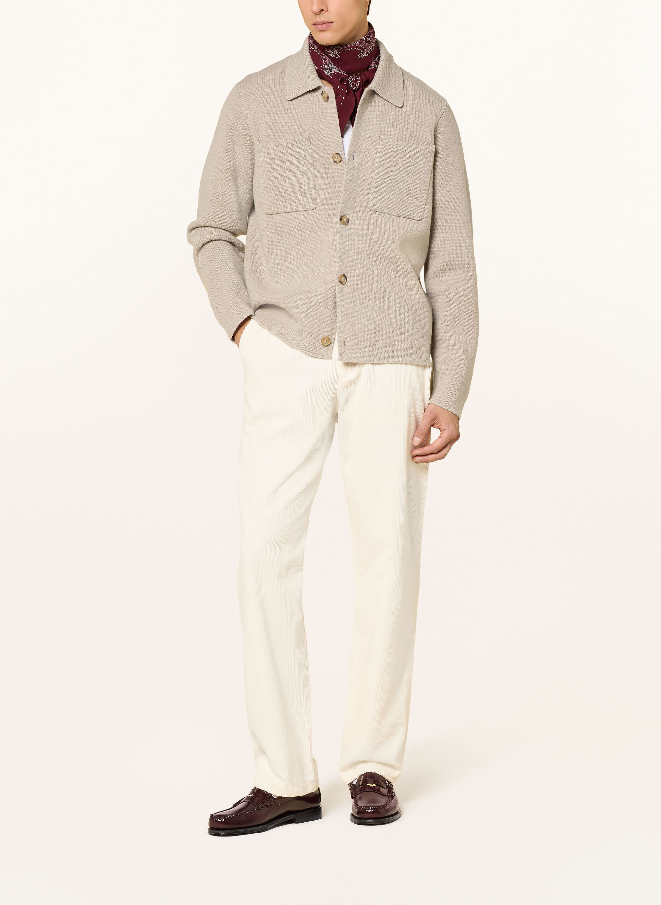 LES DEUX Strick-Overshirt: BEIGE