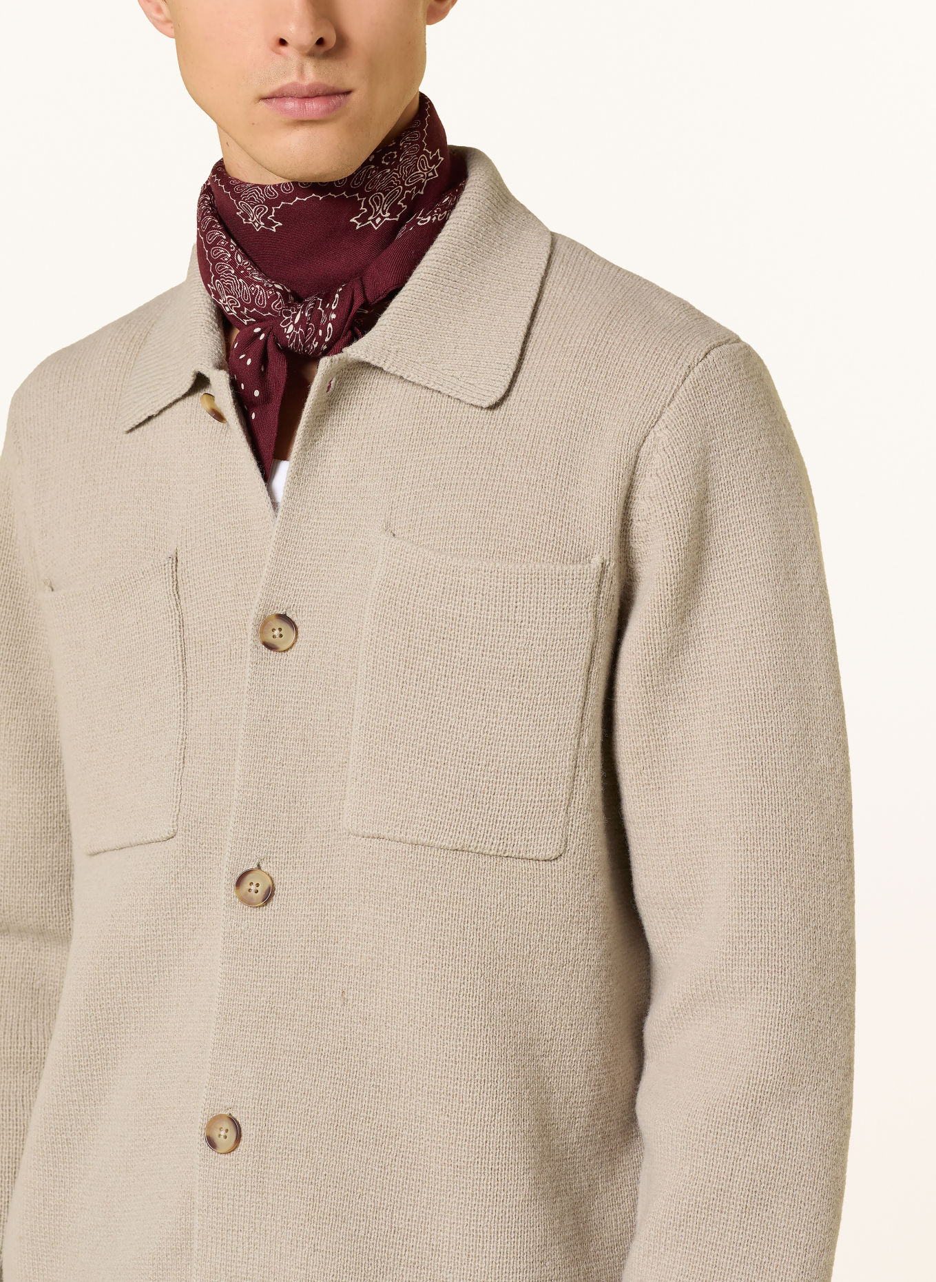 LES DEUX Strick-Overshirt: BEIGE