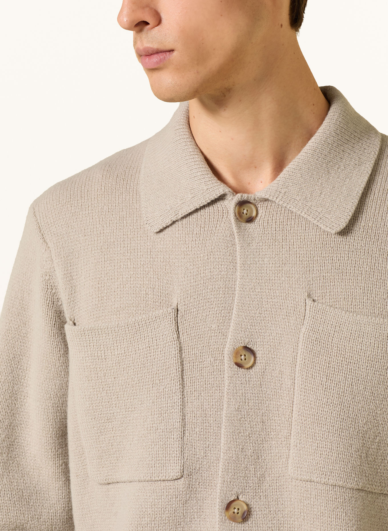 LES DEUX Strick-Overshirt: BEIGE