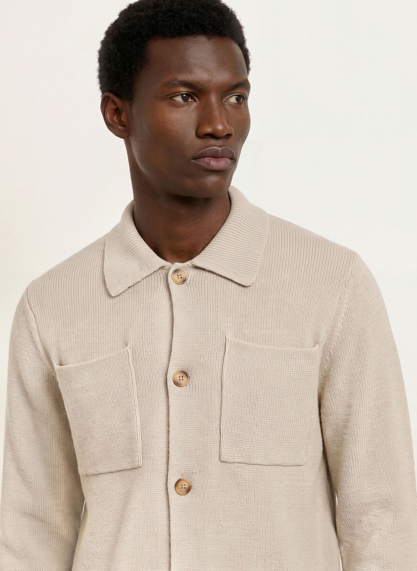 LES DEUX Strick-Overshirt: BEIGE