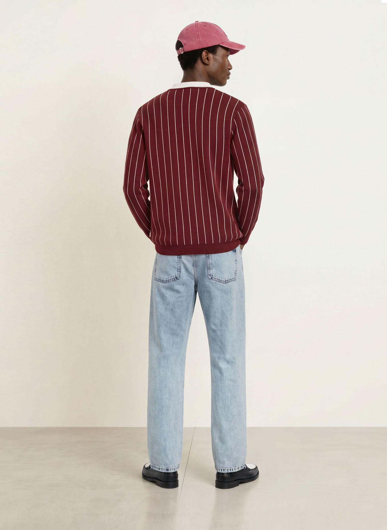 LES DEUX Rugbyshirt: DUNKELROT / WEISS