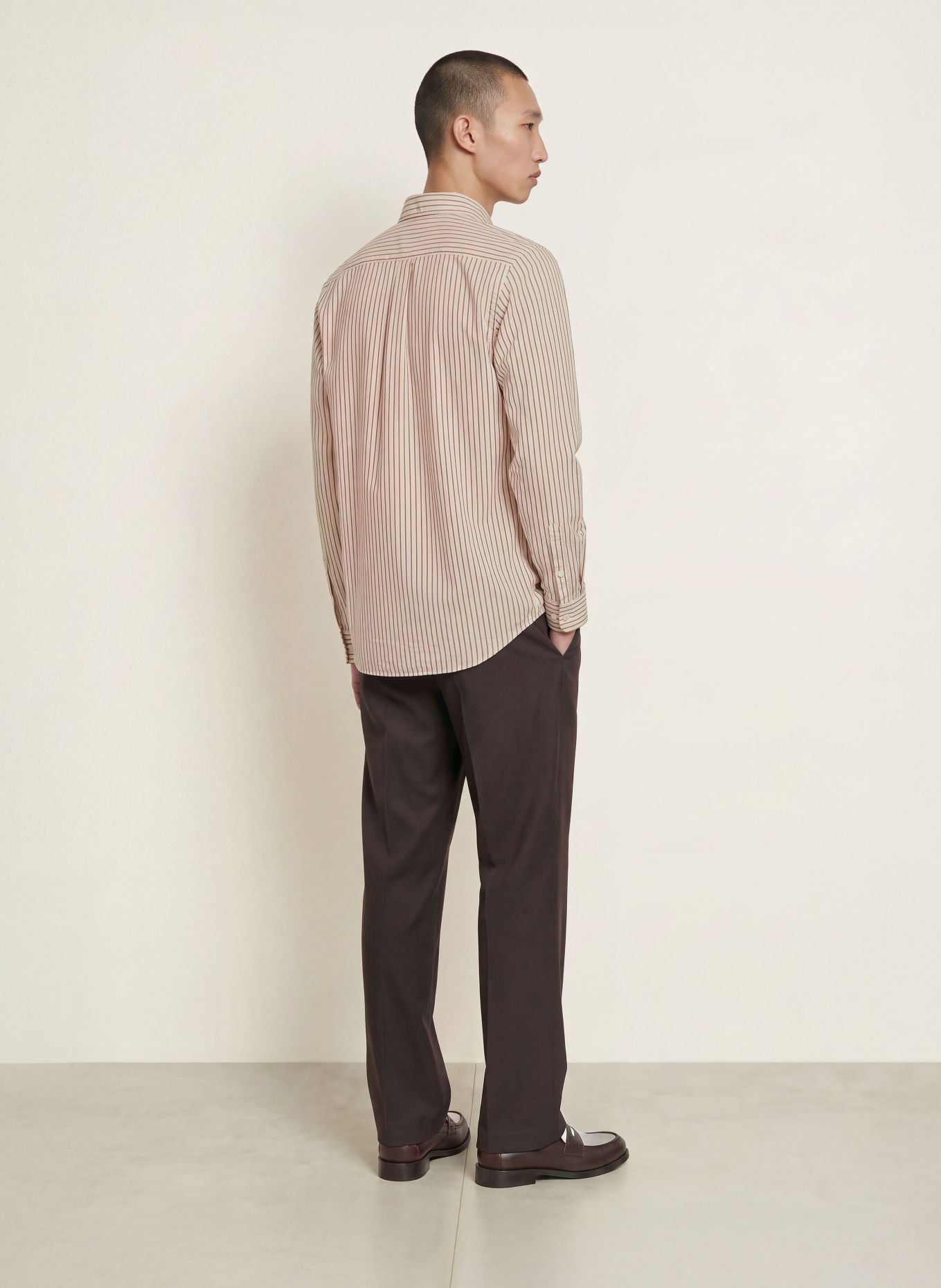 LES DEUX Oxfordhemd Regular Fit: ECRU / DUNKELROT
