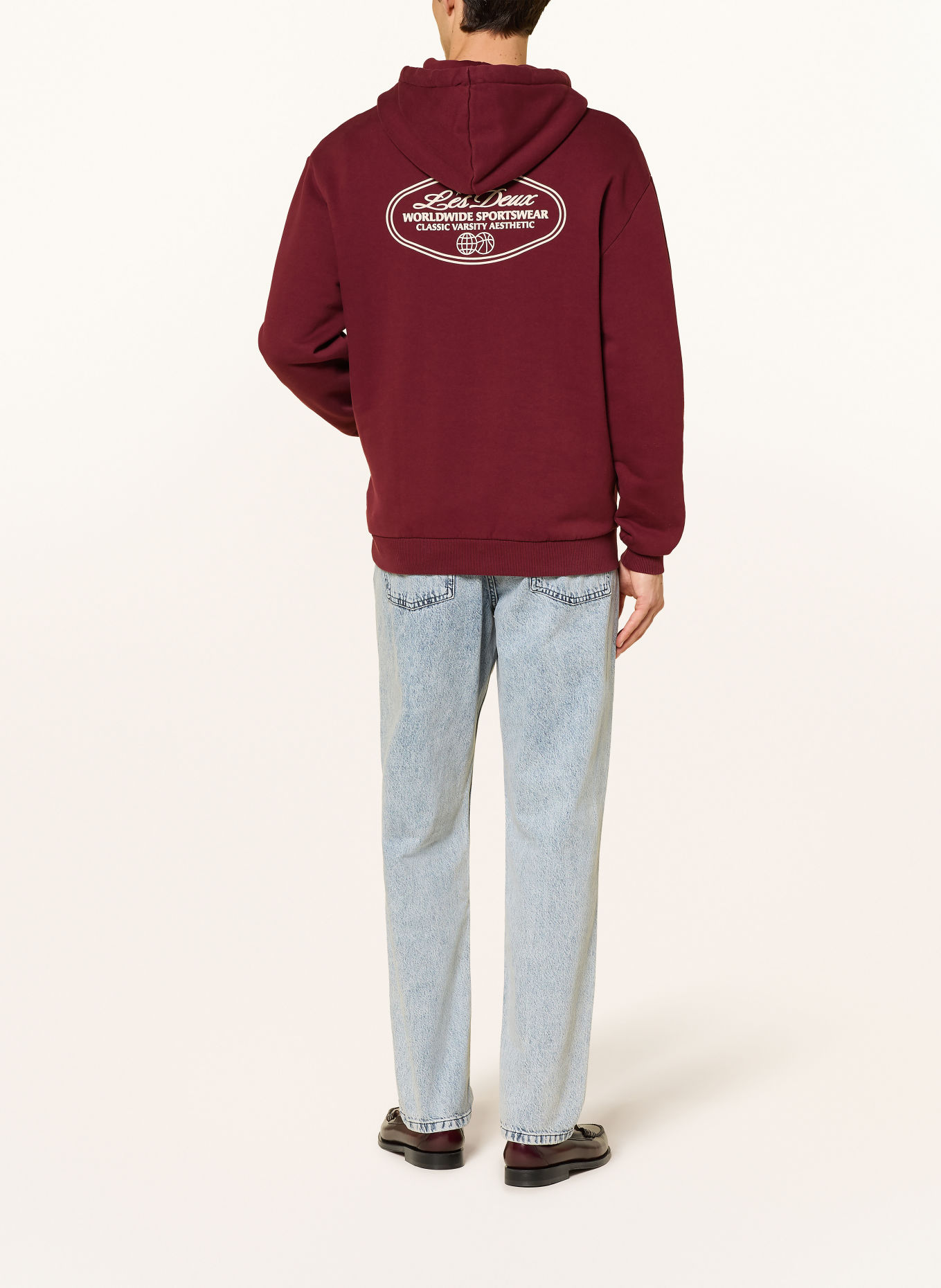 LES DEUX Hoodie WORLDWIDE: DONKERROOD