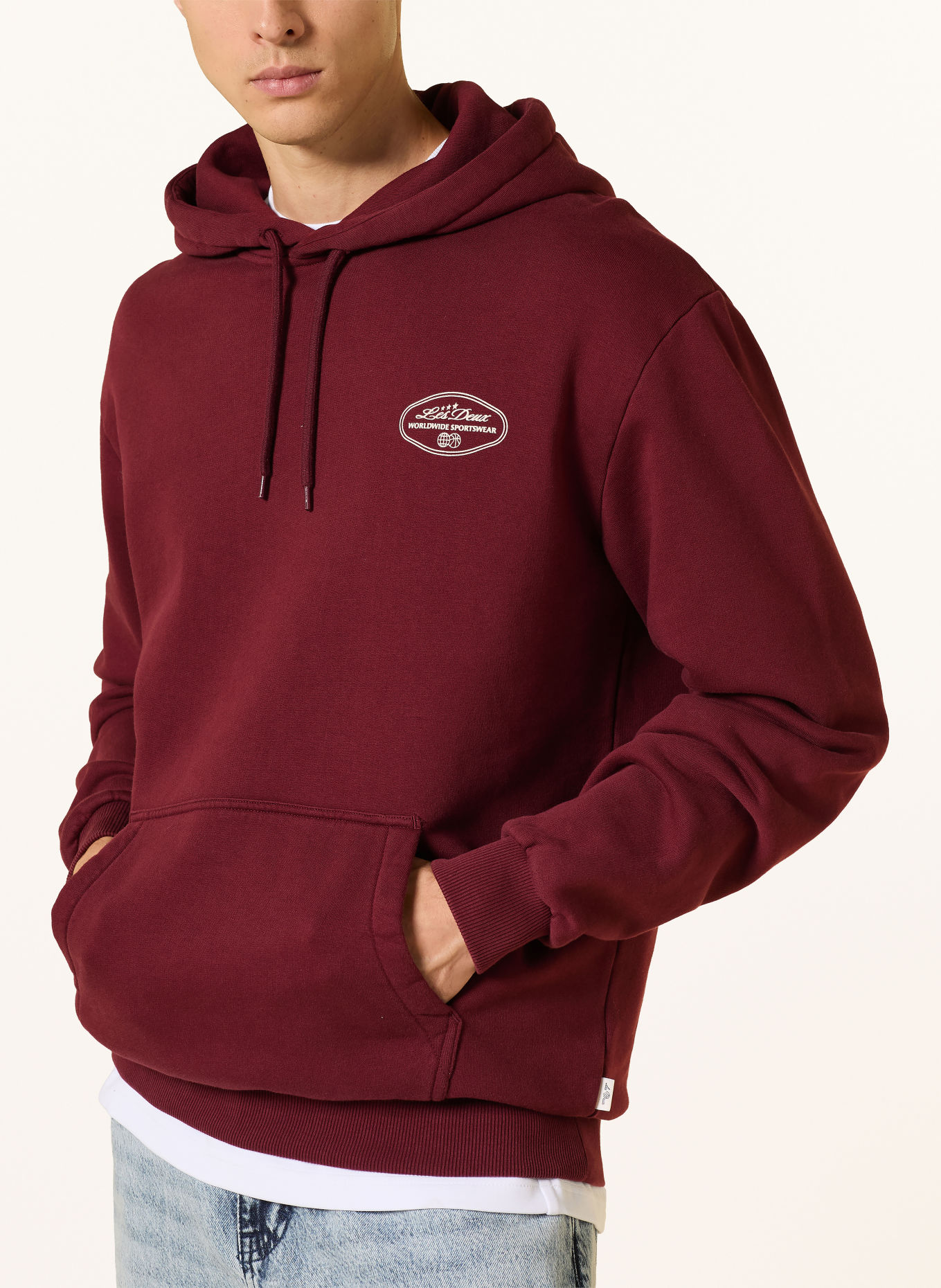 LES DEUX Hoodie WORLDWIDE: DONKERROOD