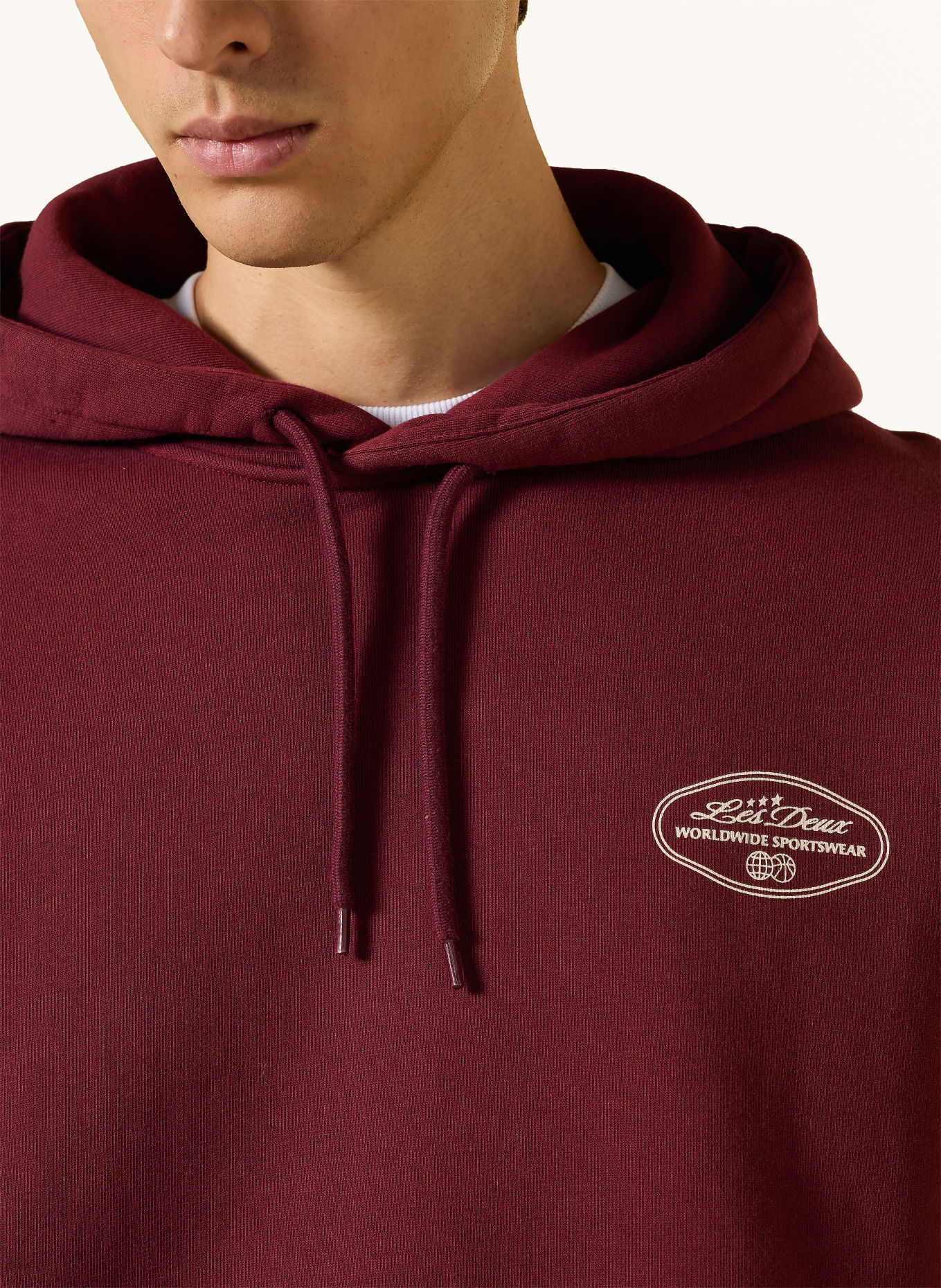LES DEUX Hoodie WORLDWIDE: DONKERROOD