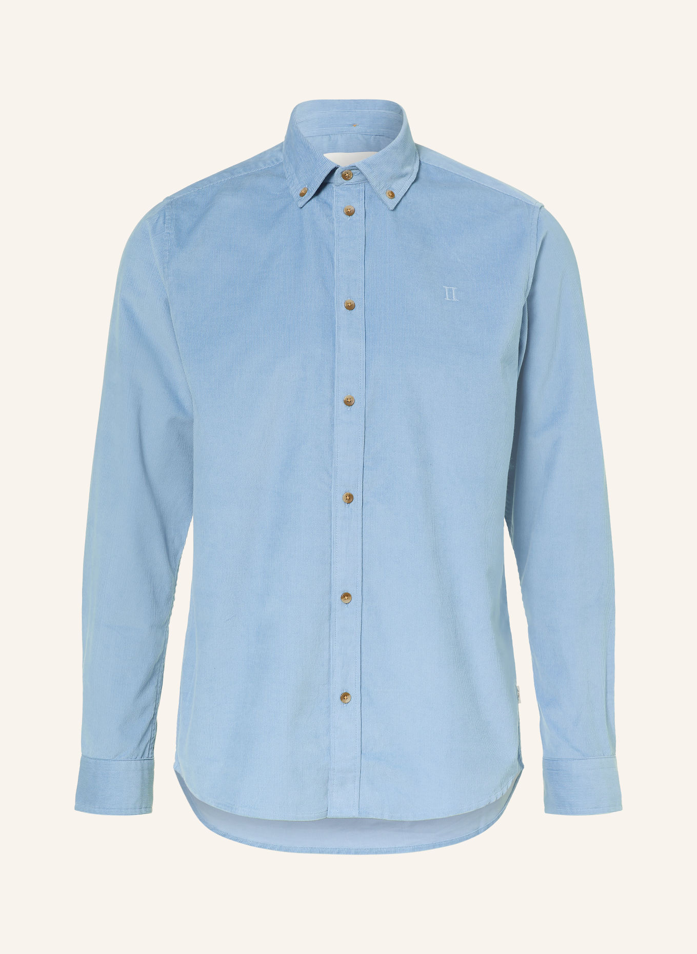 LES DEUX Cordoverhemd Regular Fit: BLAUWGRIJS