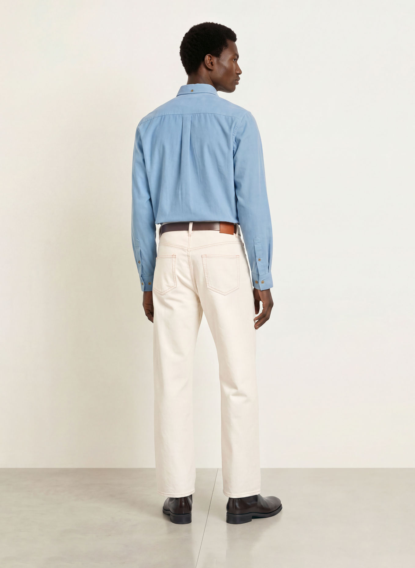 LES DEUX Cordoverhemd Regular Fit: BLAUWGRIJS