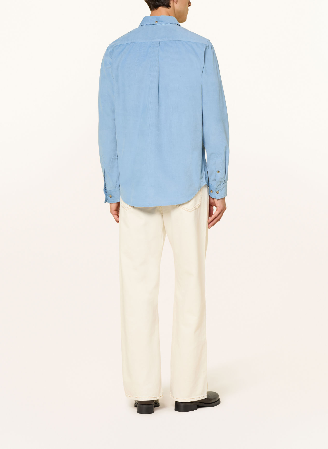 LES DEUX Cordoverhemd Regular Fit: BLAUWGRIJS