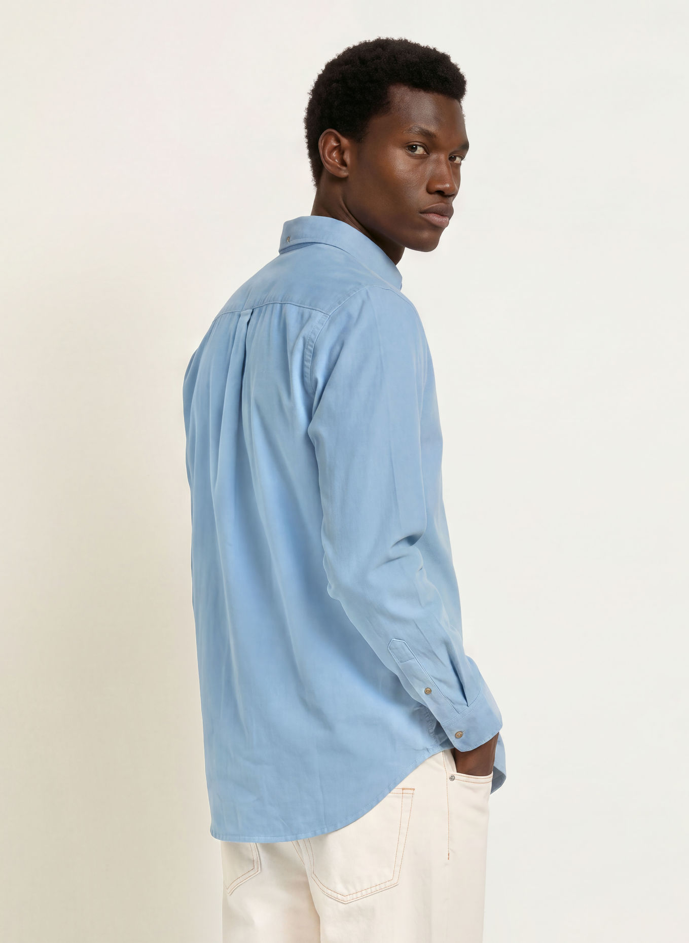 LES DEUX Cordoverhemd Regular Fit: BLAUWGRIJS